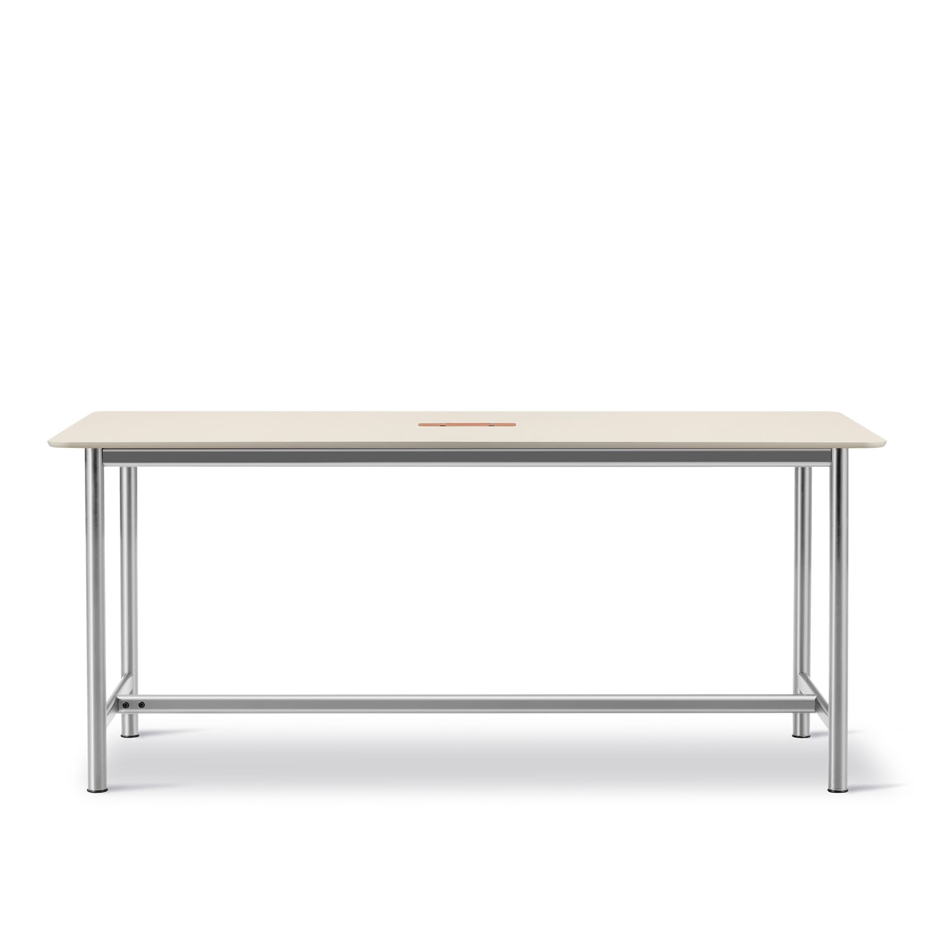 Fredericia Furniture - Plan Table - Table 200 x 100 cm - height 95 cm - Really - Cotton Cream - Straight edges matching ABS - Brushed steel - Skrivebord - Edward Barber & Jay Osgerby - Tre farget - Tre