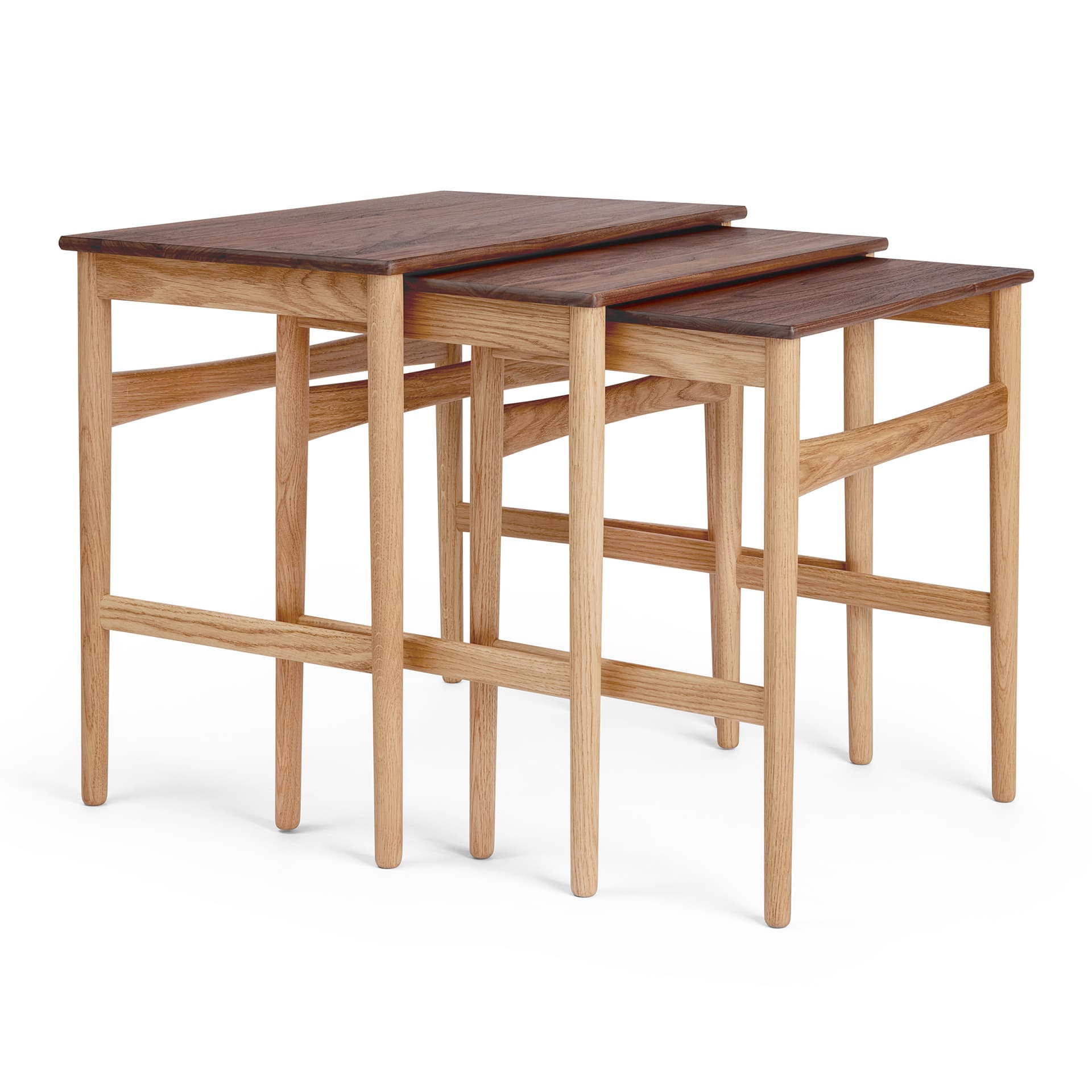 Carl Hansen - CH004 Nesting Table Oak/Walnut Oil - Småbord & sidebord - Hans J. Wegner - Tre farget - Tre