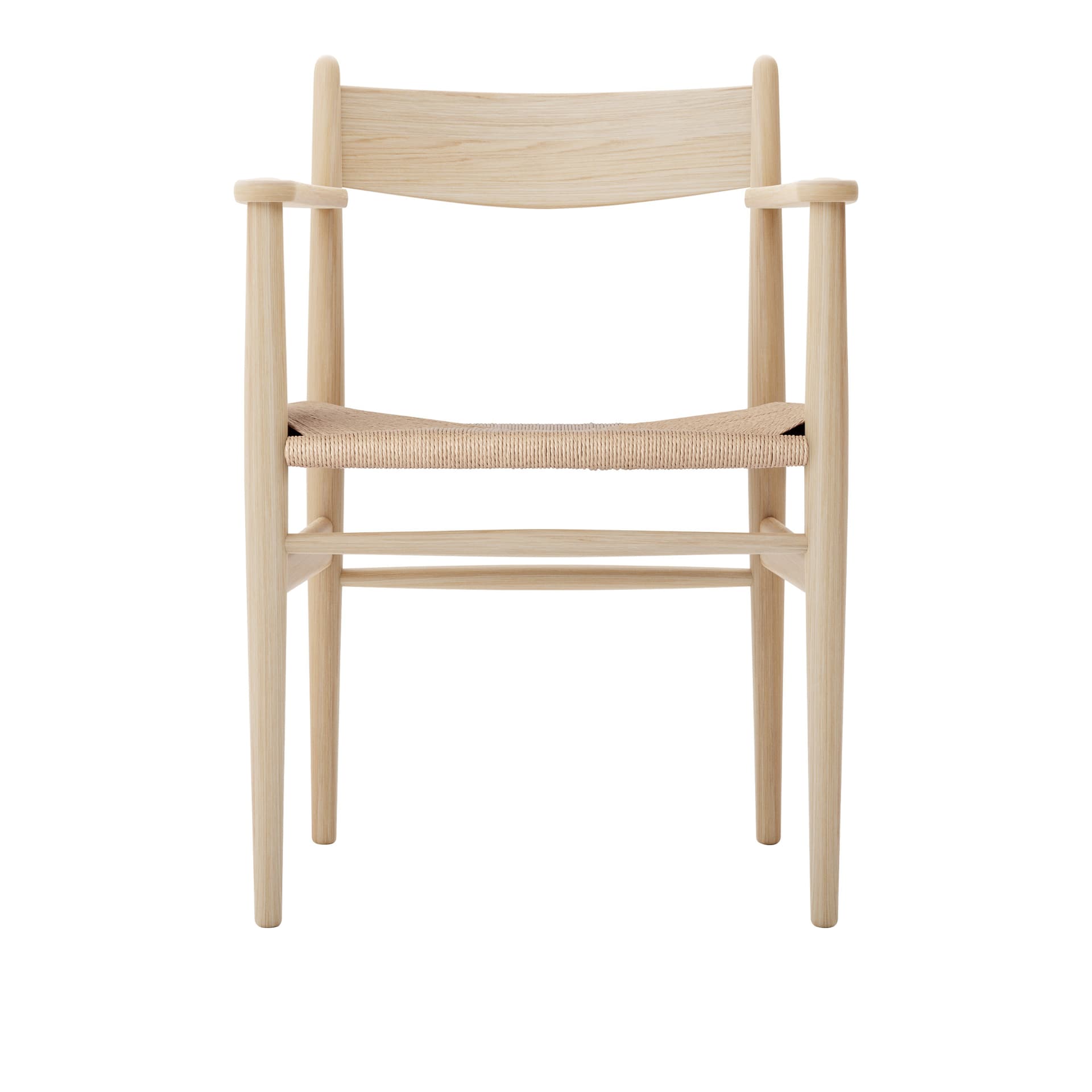 Carl Hansen - CH37, Vitoljad Ek, Naturflätat papperssnöre - Spisestoler - Hans J. Wegner - Tre farget - Tre