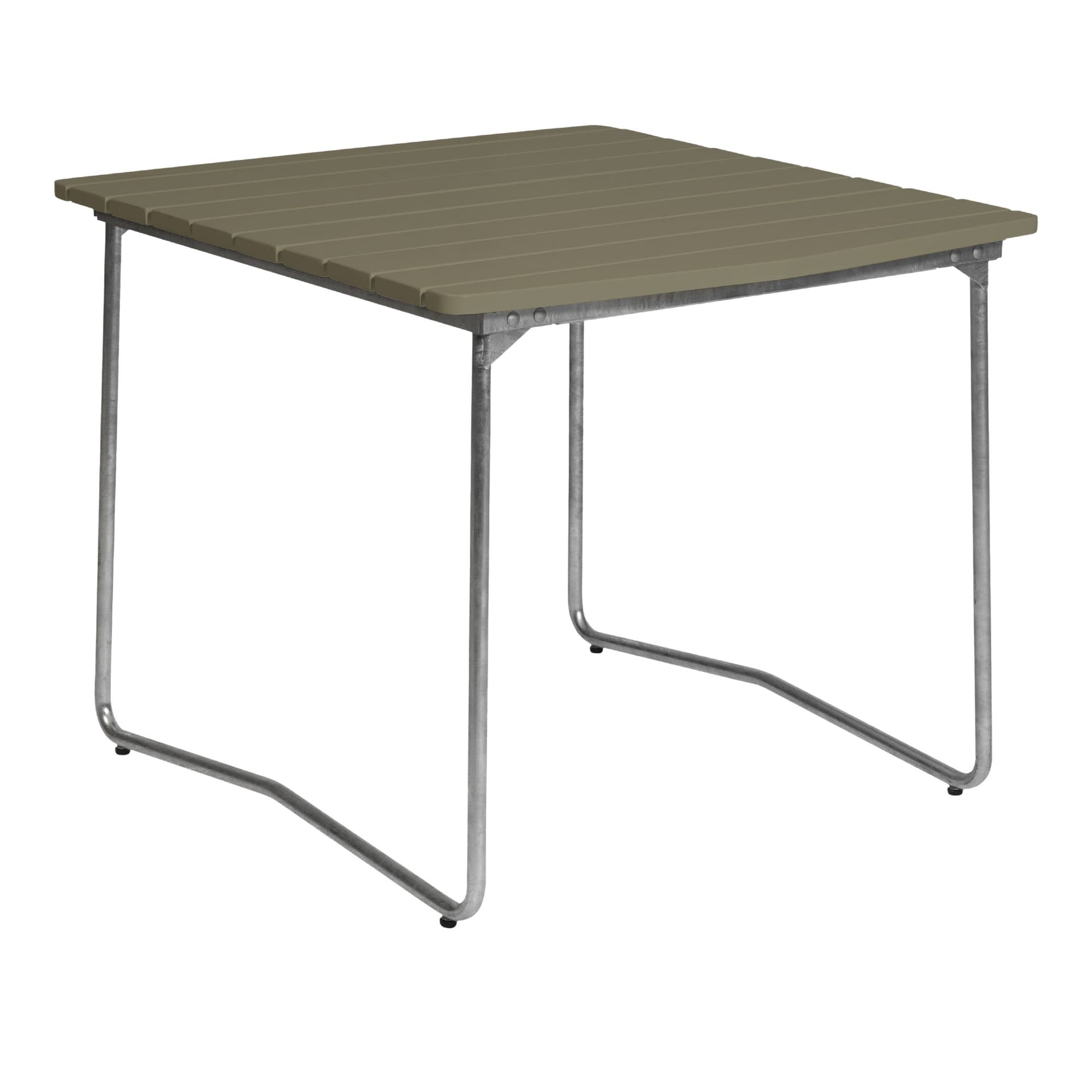 Grythyttan Stålmöbler - Bord B31 84cm varmforsinket stativ lysegrønn eik - Utendørs spisebord - Grønn
