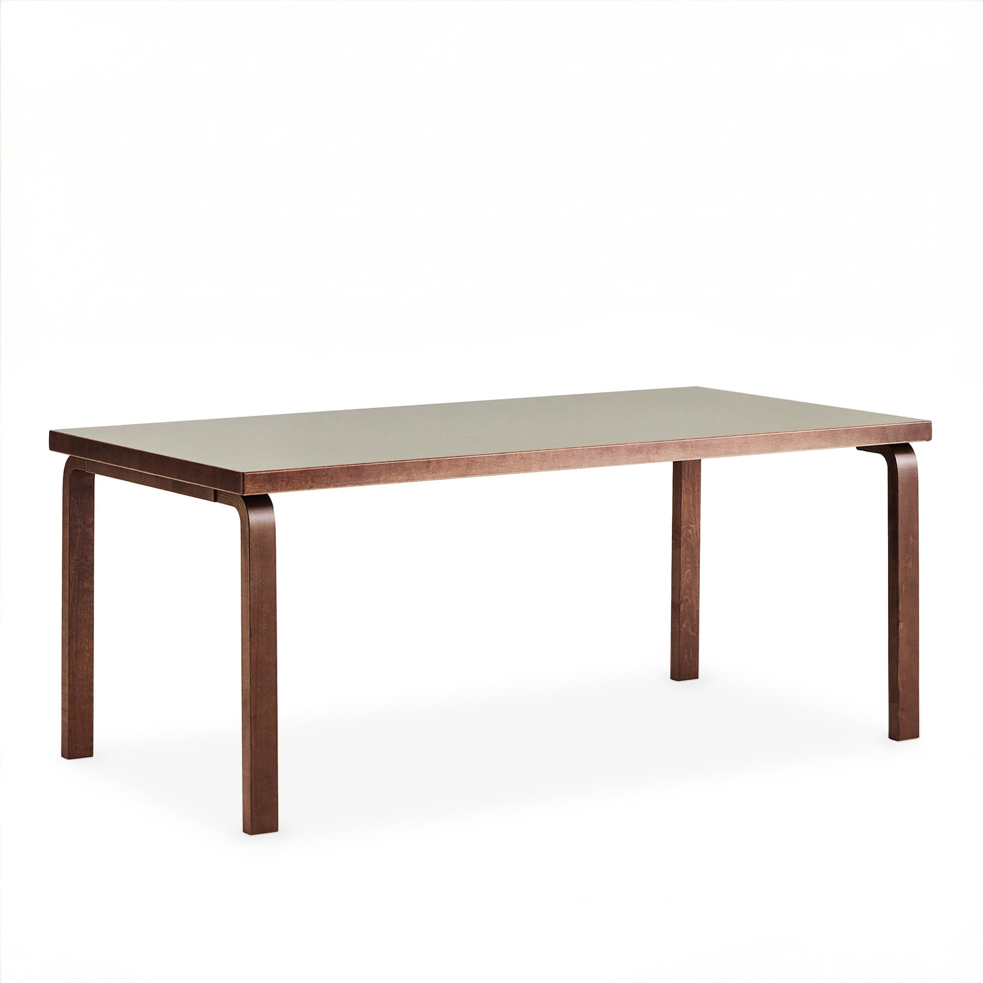 Artek - Table 83 Exclusive Edition walnut stain/linoleum olive - Spisebord - Alvar Aalto - Tre farget - Tre