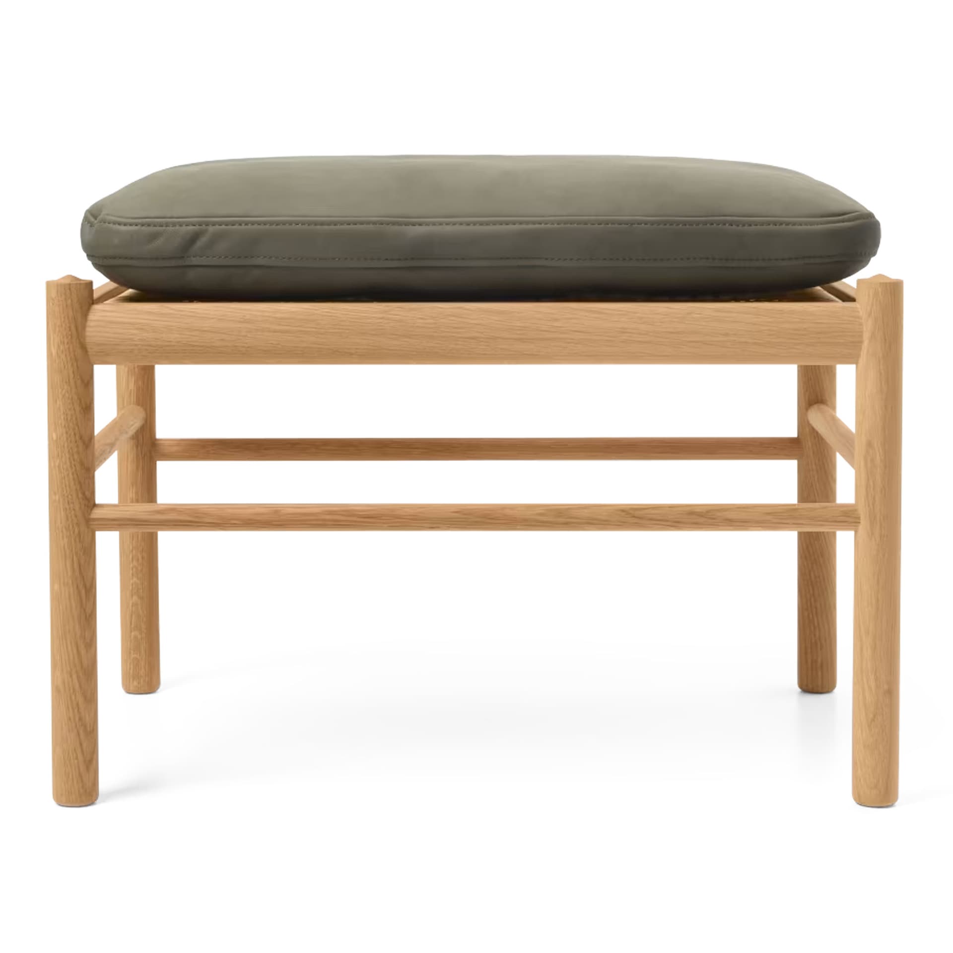 Carl Hansen - OW149F Colonial fotskammel oljet eik / Terra 20368 Jade - Skamler & Taburetter - Ole Wanscher - Grønn - Lær/Tre