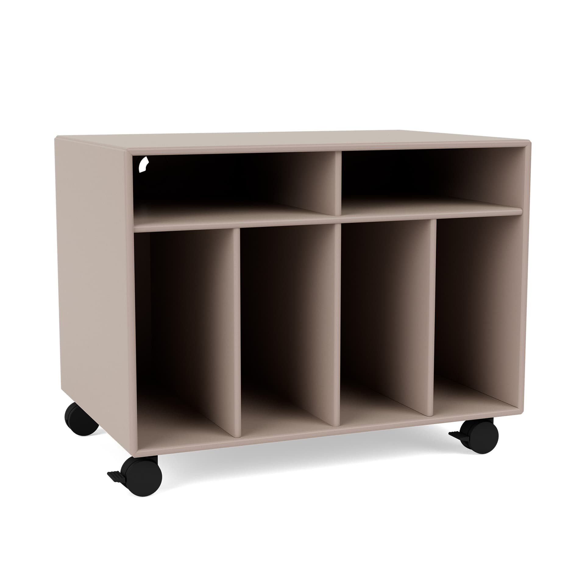 Montana - SPIN I Vinyl Storage, 05-CastorsCR70Black, 137 Mushroom - TV-benker - Peter J. Lassen - Beige