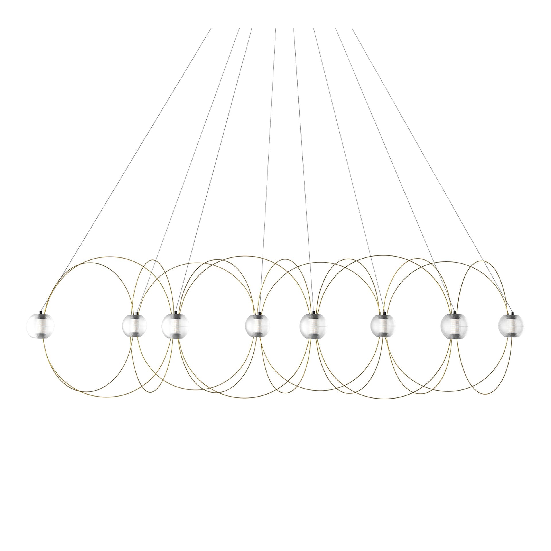 DCWéditions - Munari 8 Pendant lamp Partially Assembled H42 cm – Black & Gold - Pendellamper - Lutz Pankow - Gull,Svart - Metall/Plast