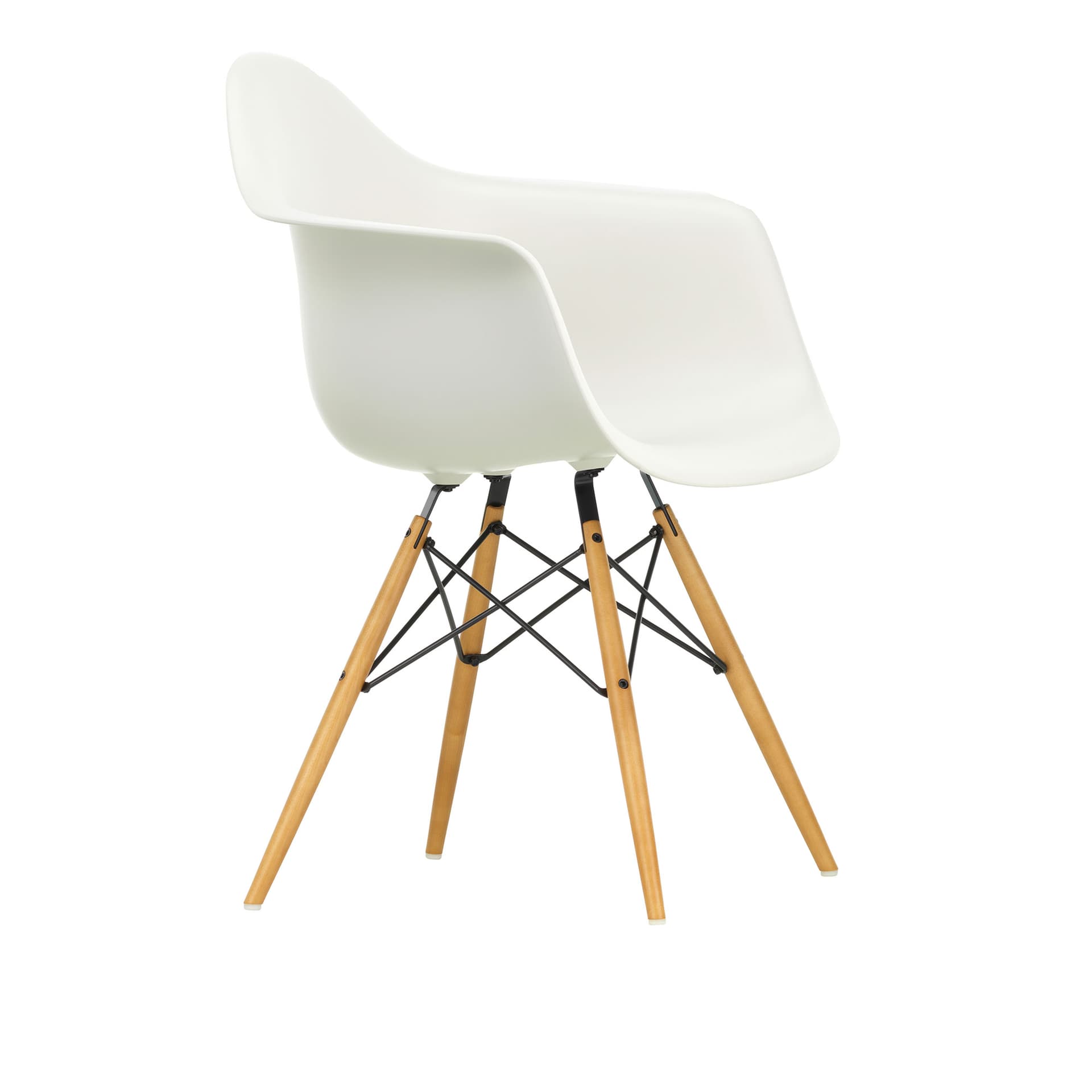 Vitra - Eames Plastic Armchair DAW - 11 Pebble - Golden Maple - Spisestoler - Charles & Ray Eames - Hvit - Metall/Tre/Plast
