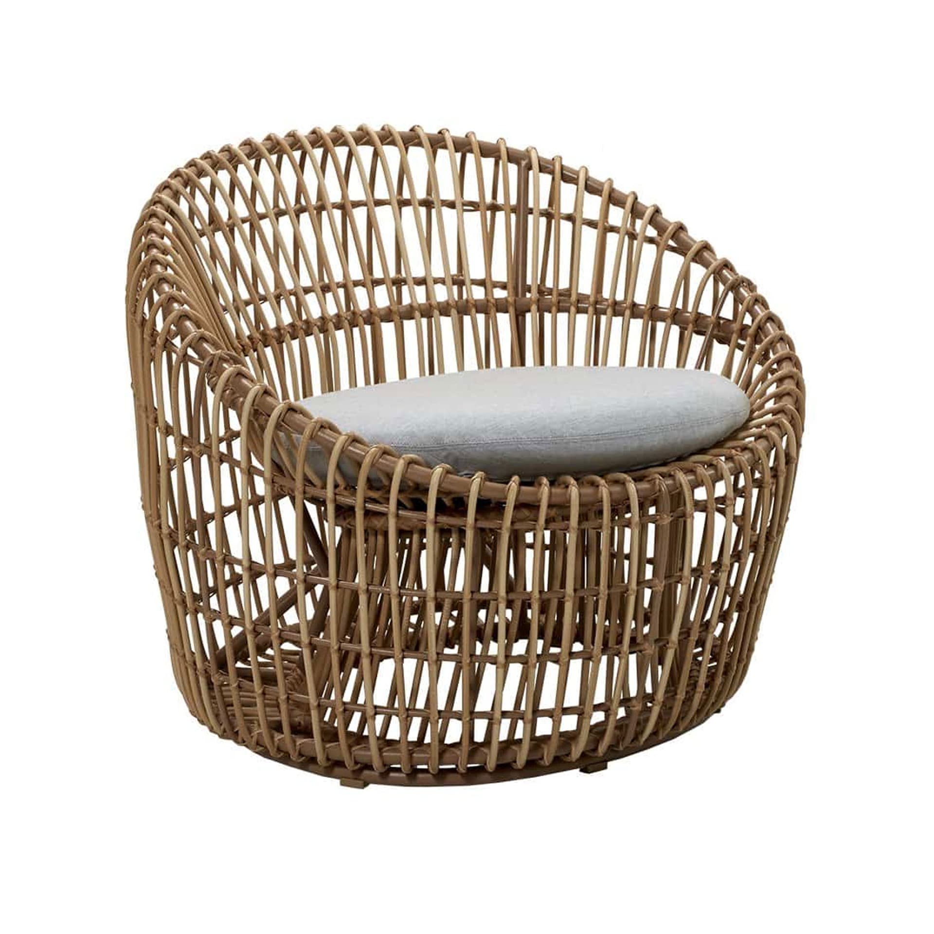 Cane-Line - Nest Outdoor Round Natural - Loungestoler - Foersom & Hiort-Lorenzen MDD - Grå - Metall