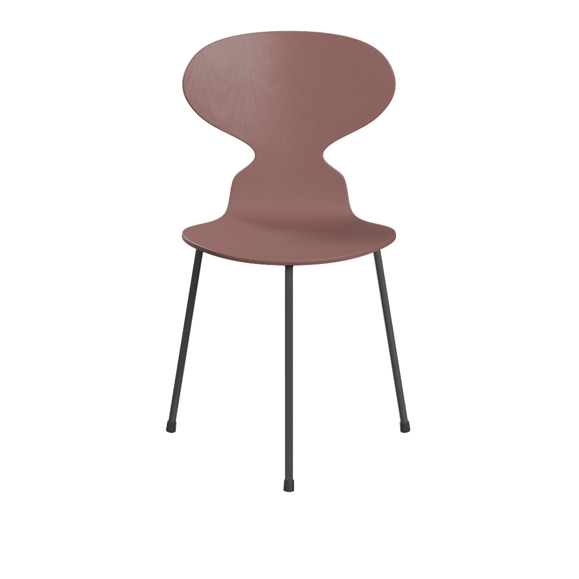 Fritz Hansen - Ant 3100 farget asketrefinér stålstativ varm grafitt wild rose - Spisestoler - Arne Jacobsen - Rosa - Metall/Tre