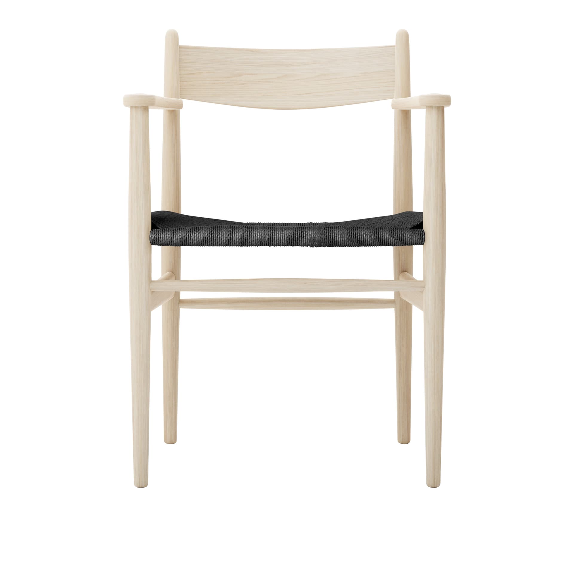 Carl Hansen - CH37, Tvålad Ek, Svartflätat papperssnöre - Spisestoler - Hans J. Wegner - Tre farget - Tre