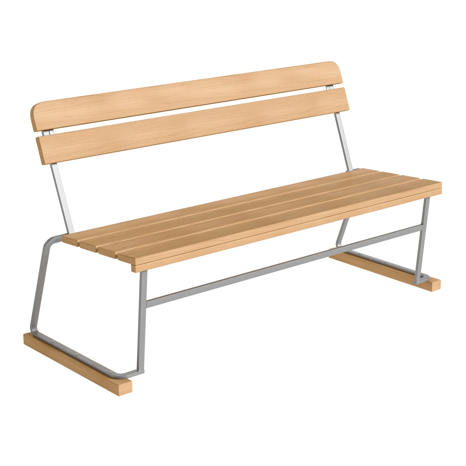 Grythyttan Stålmöbler - Sofa 3 Oiled Oak With Hot Galvanized Steel Base - Hagebenker & sofaer - Tre farget