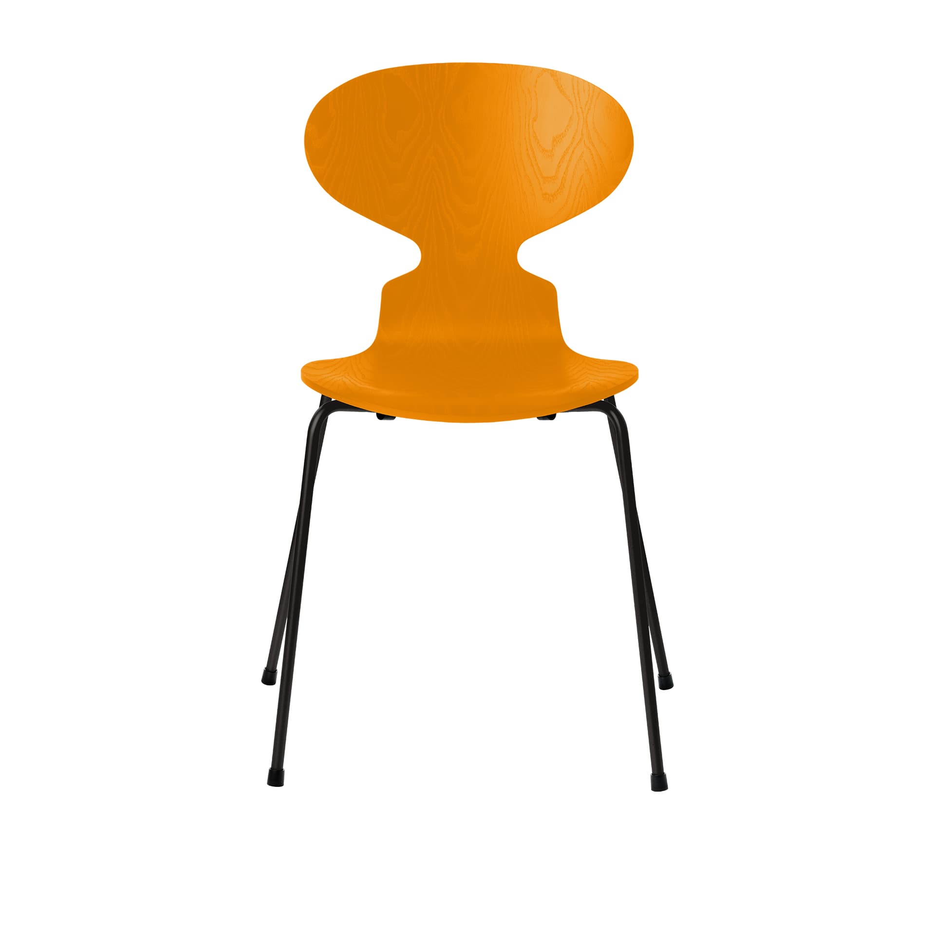 Fritz Hansen - Ant 3101 farget asketrefinér stålstativ svart burnt yellow - Spisestoler - Arne Jacobsen - Gul - Metall/Tre