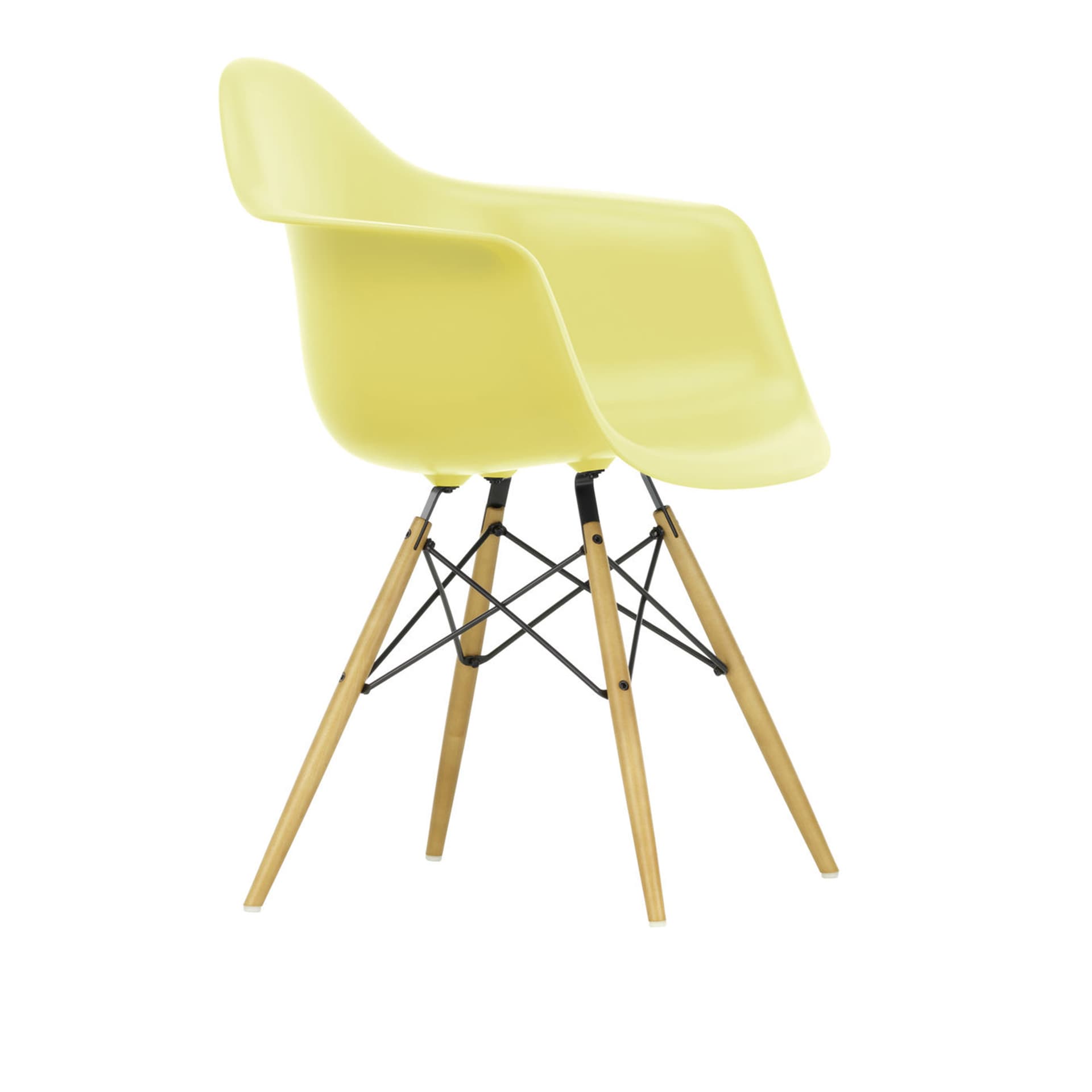 Vitra - Eames RE Plastic Armchair DAW 92 Citron, Golden Maple - Spisestoler - Charles & Ray Eames - Gul - Metall/Plast