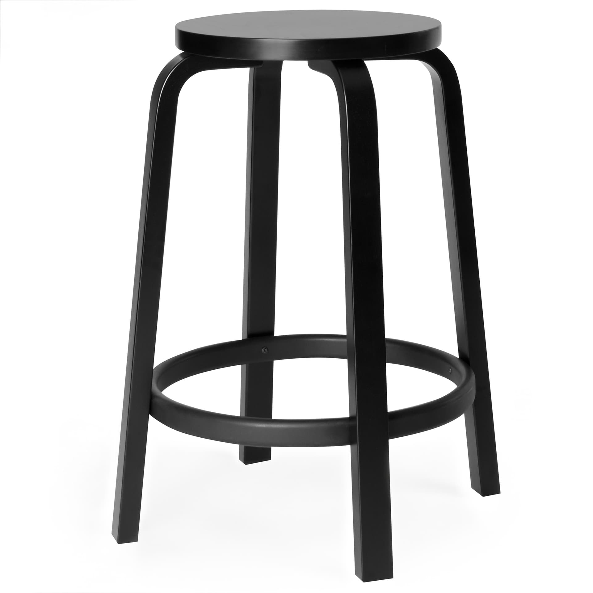 Artek - Barstol 64, 65 cm, Helt svartlackad - Barstoler & barkrakker - Alvar Aalto - Svart - Tre