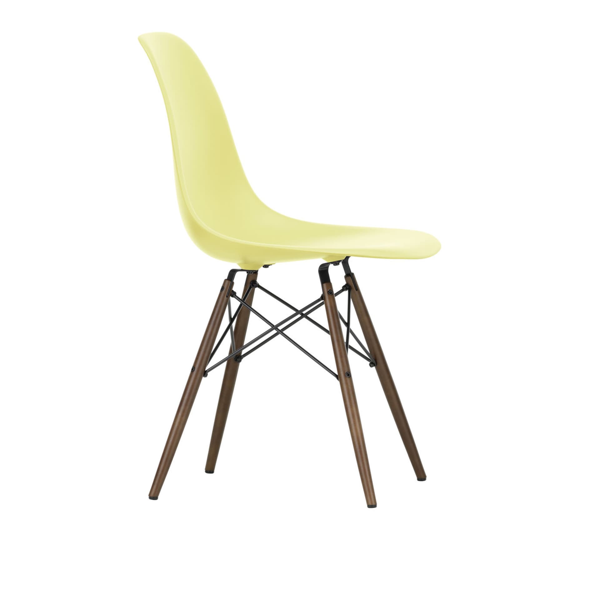 Vitra - Eames RE Plastic Chair DSW 92 Citron, Dark Maple - Spisestoler - Charles & Ray Eames - Gul - Metall/Plast