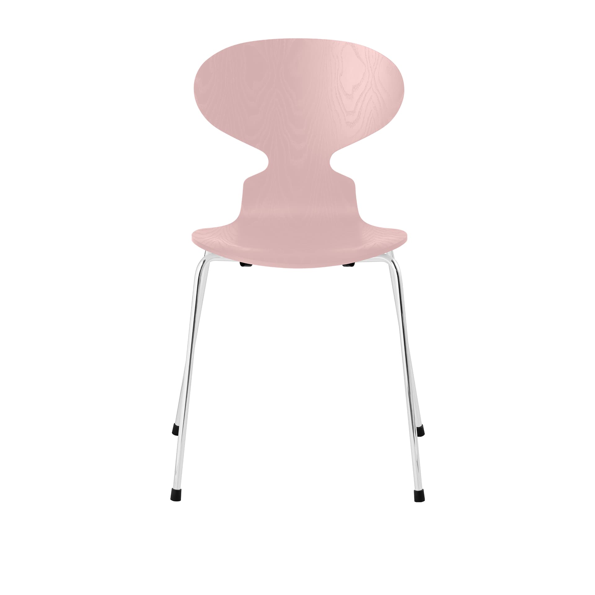 Fritz Hansen - Ant 3101 farget asketrefinér stålstativ krom pale rose - Spisestoler - Arne Jacobsen - Rosa - Metall/Tre