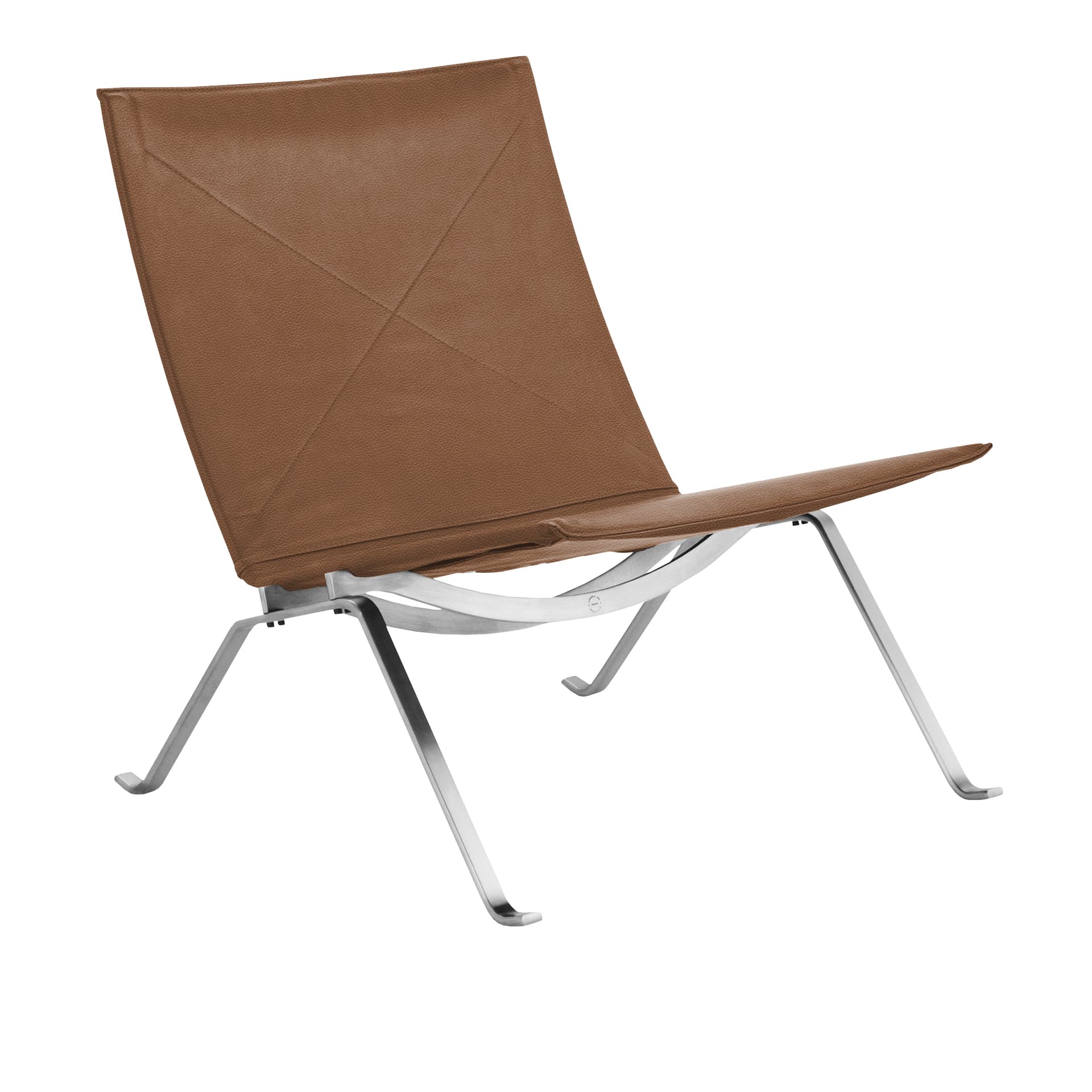 Fritz Hansen - PK22, Läder, Aura Walnut - Lenestoler - Poul Kjærholm - Brun - Lær/Metall