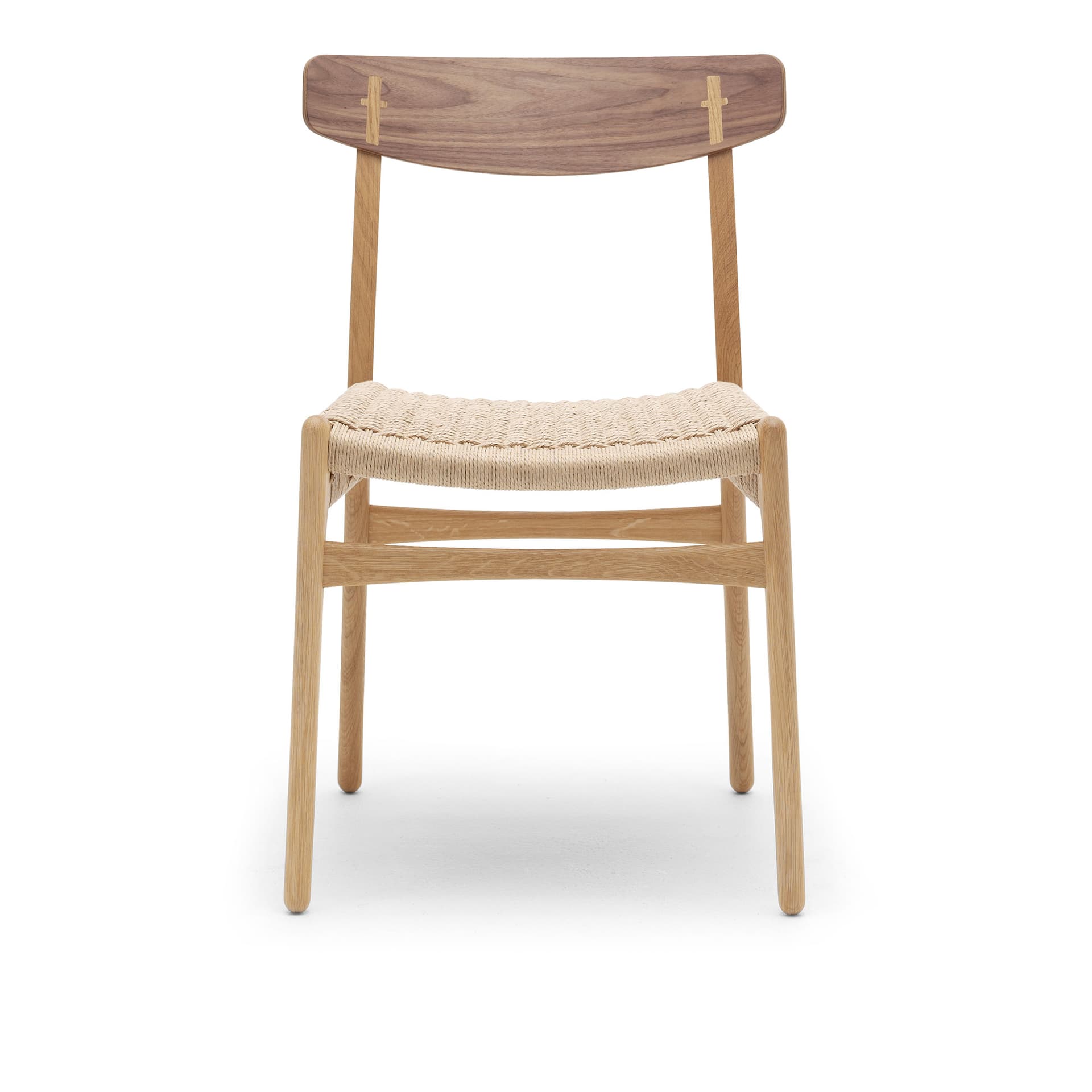 Carl Hansen - CH23 - Oljad Ek/Valnöt, Naturflätat papperssnöre - Spisestoler - Hans J. Wegner - Tre farget - Papir/Tre