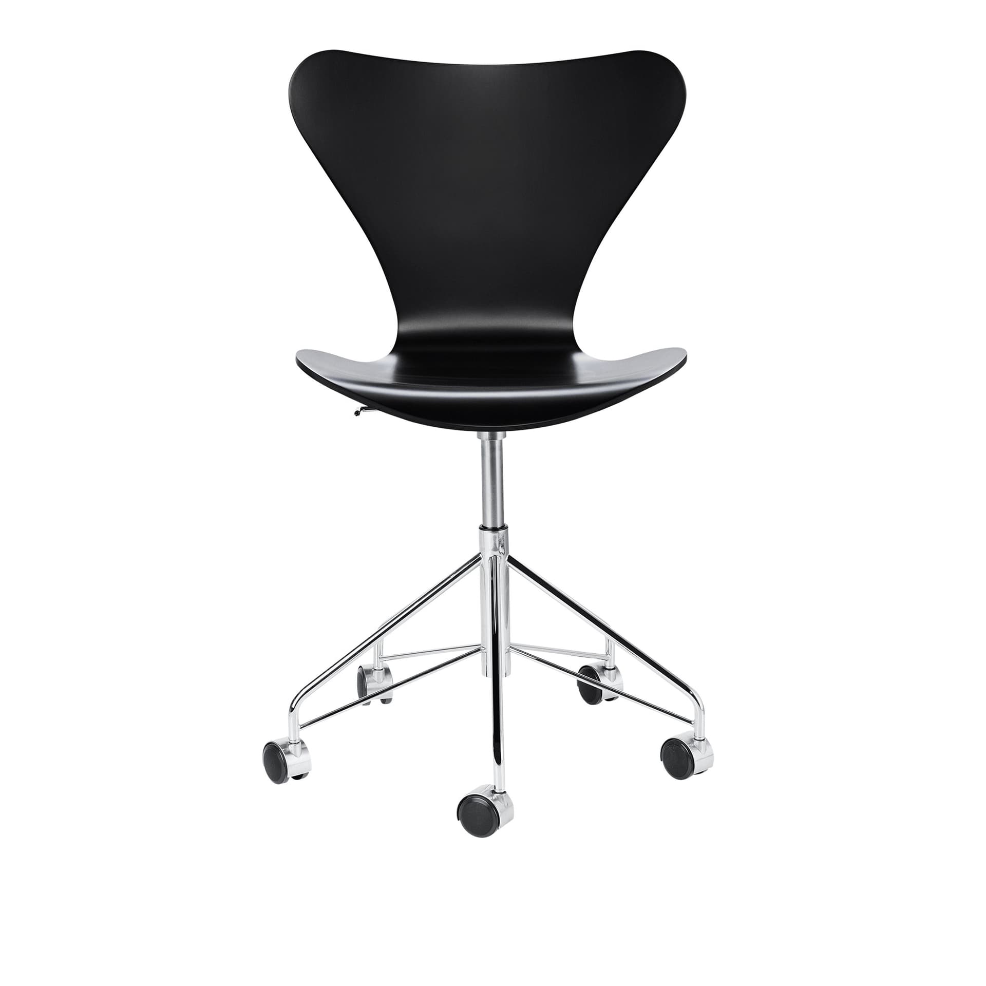 Fritz Hansen - 3117 Sjuan, Lackerad bokfanér, Svart - Kontorstoler - Arne Jacobsen - Svart