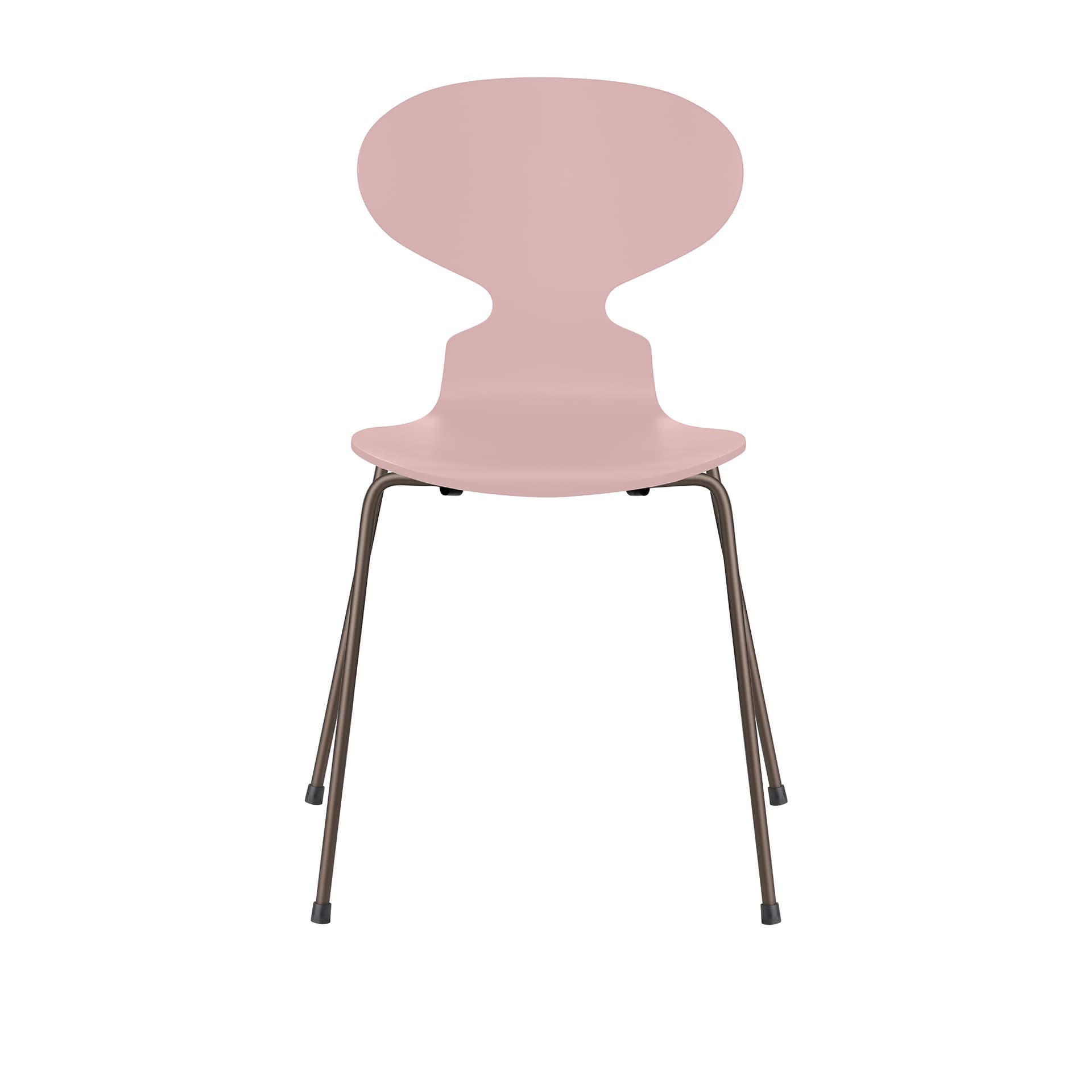 Fritz Hansen - Ant 3101 lakkert bøketrefinér stålstativ brun bronse pale rose - Spisestoler - Arne Jacobsen - Rosa - Metall/Tre
