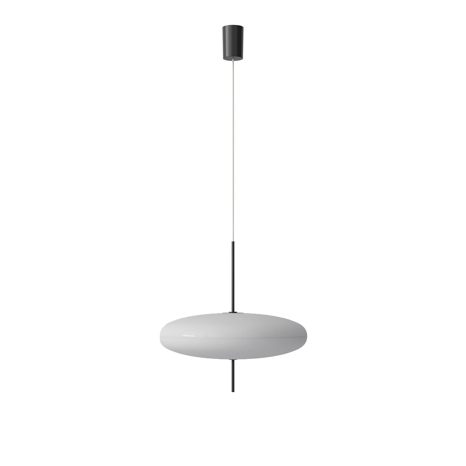 Astep - Model 2065, White Diffuser, Black Hardware, White Cable - Pendellamper - Gino Sarfatti - Hvit