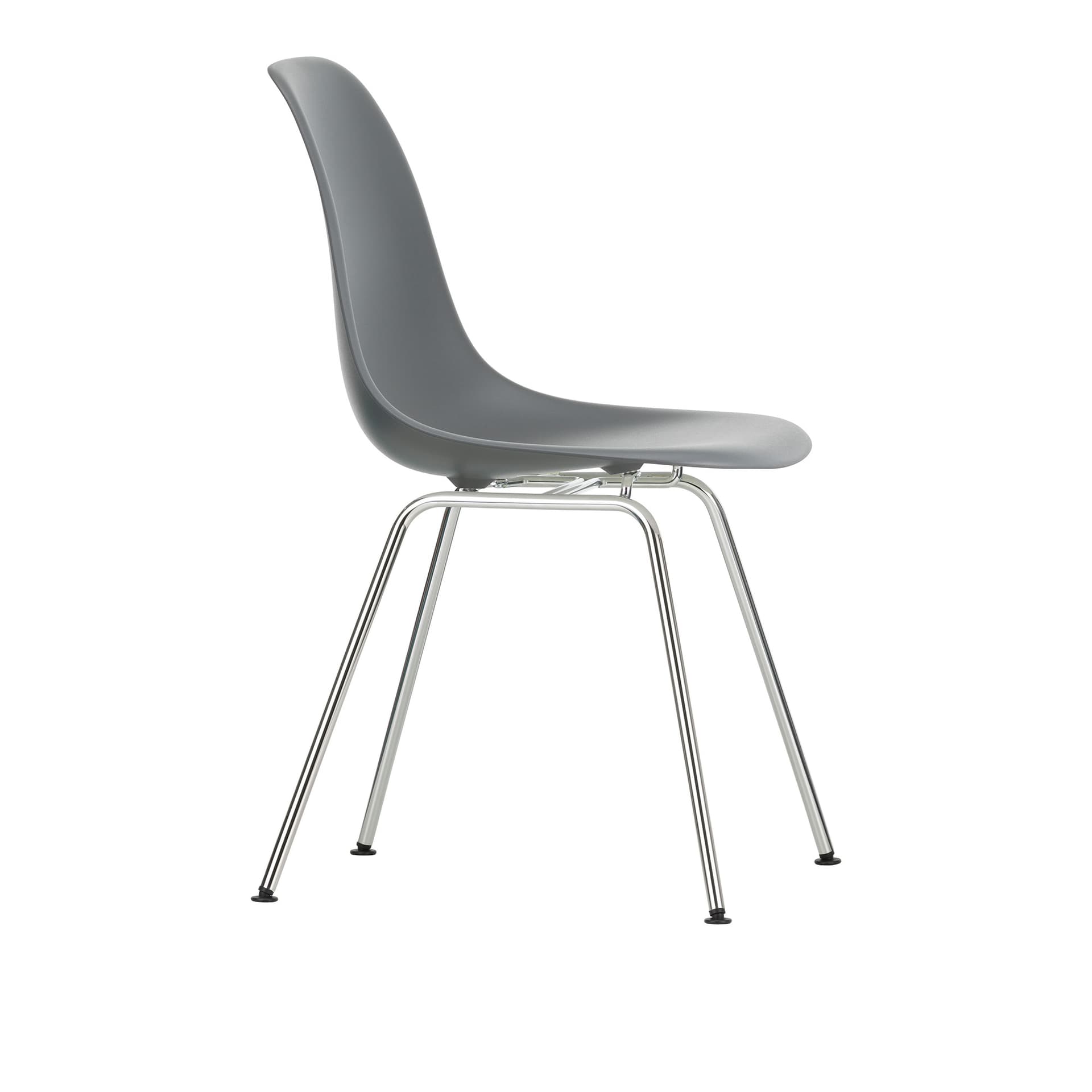 Vitra - Eames Plastic Chair DSX - 56 Granite Grey - Chrome Base - Spisestoler - Charles & Ray Eames - Grå - Metall/Plast