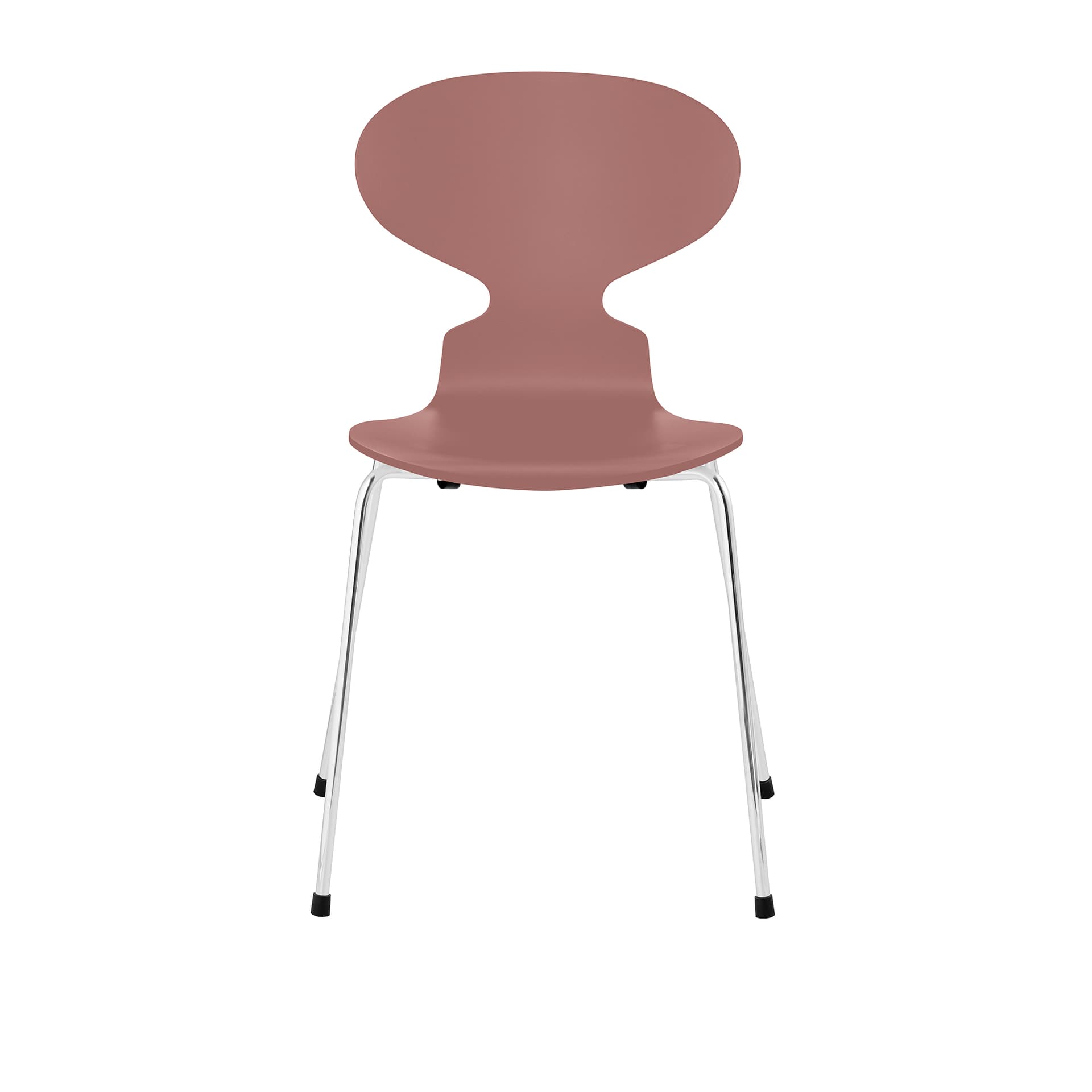 Fritz Hansen - Ant 3101 lakkert bøketrefinér stålstativ krom wild rose - Spisestoler - Arne Jacobsen - Rosa - Metall/Tre