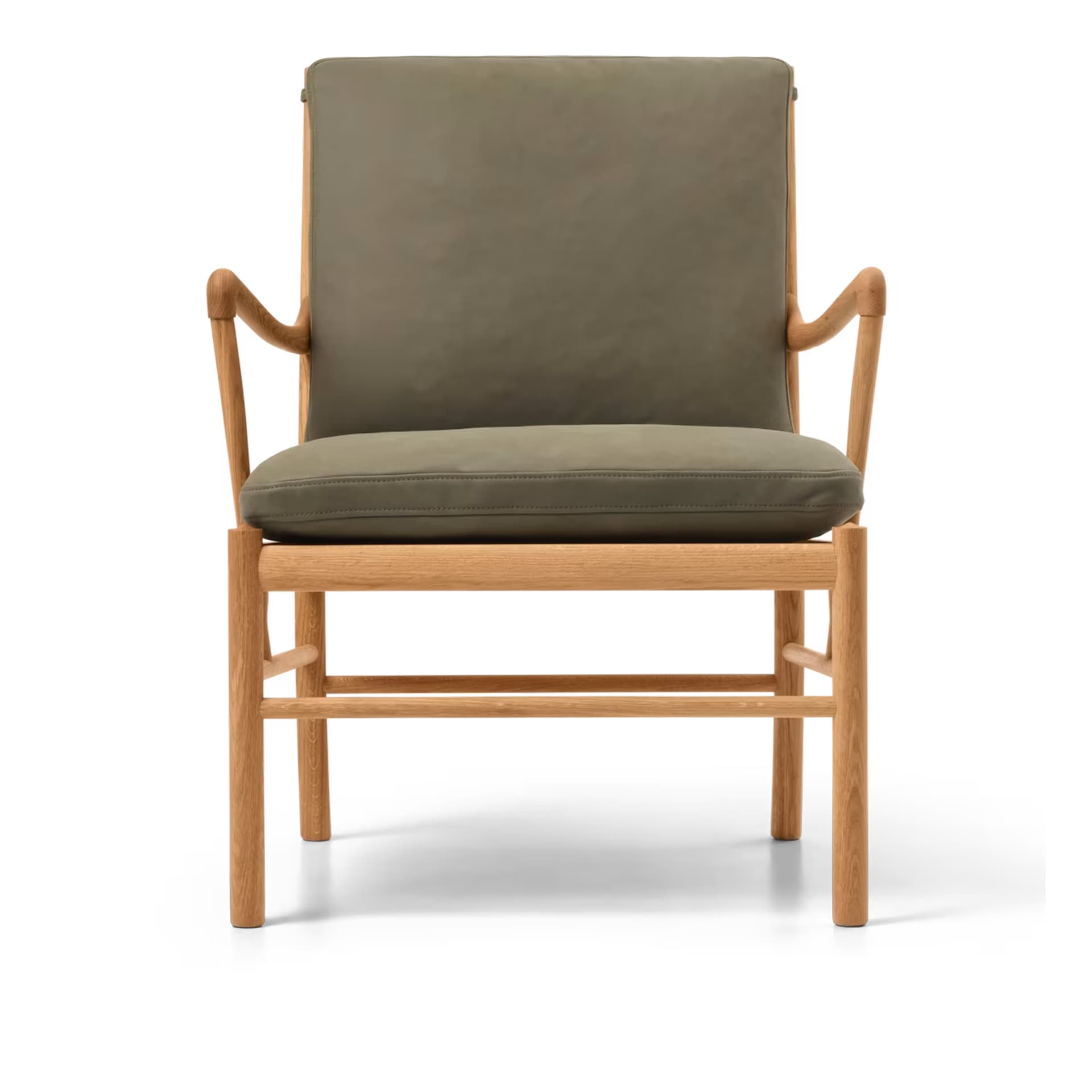 Carl Hansen - OW149 Colonial Chair Oiled Oak, Terra Jade 20368 - Lenestoler - Ole Wanscher - Tre farget