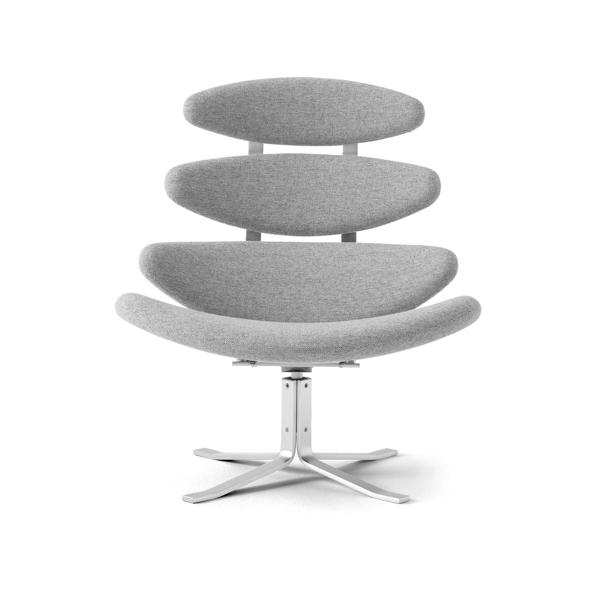 Fredericia Furniture - Corona Chair, Brushed Chrome, Fabric Cat. 2 Hallingdal 110 - Lenestoler - Poul M. Volther - Svart