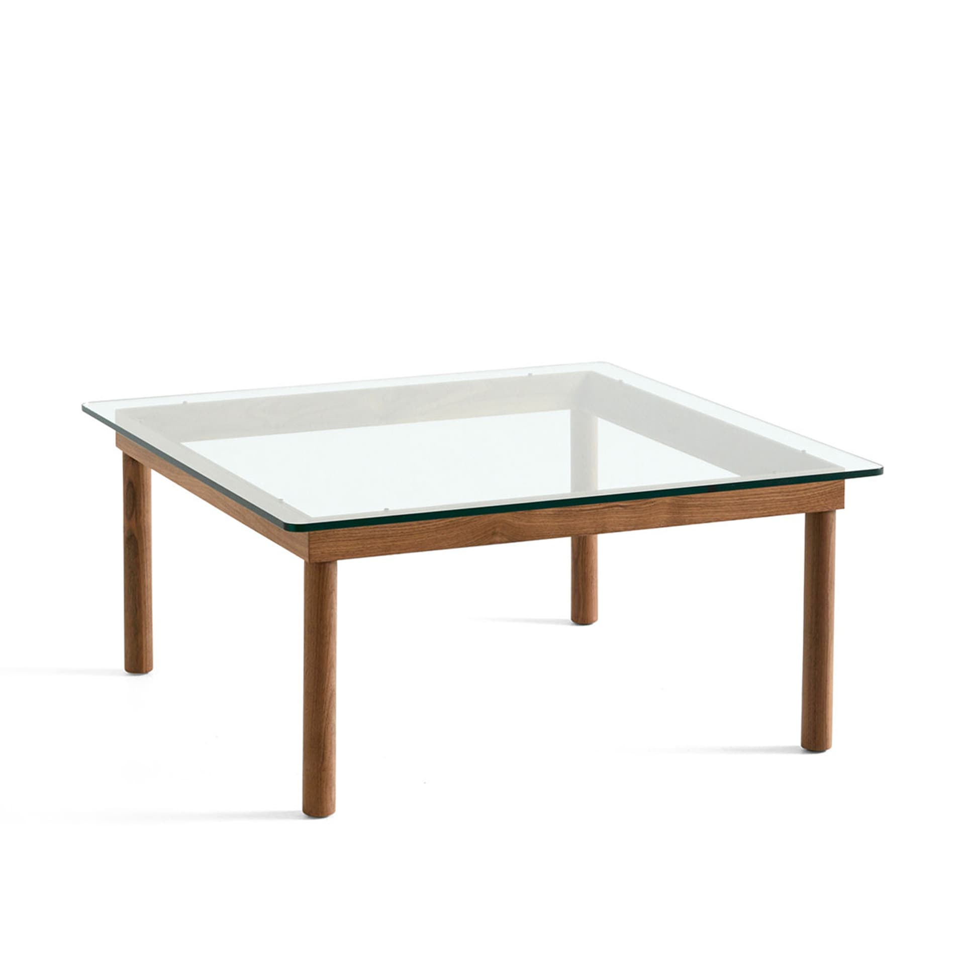 HAY - Kofi Water-Based Lacquered Walnut Frame W. Clear Glass Tabletop 80X80 - Sofabord - Martin Solem