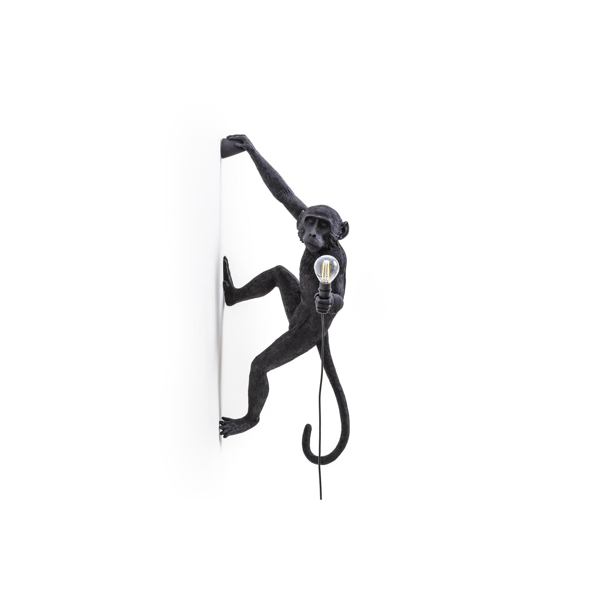 SELETTI - Monkey Hanging Utendørs Vegglampe Right Svart