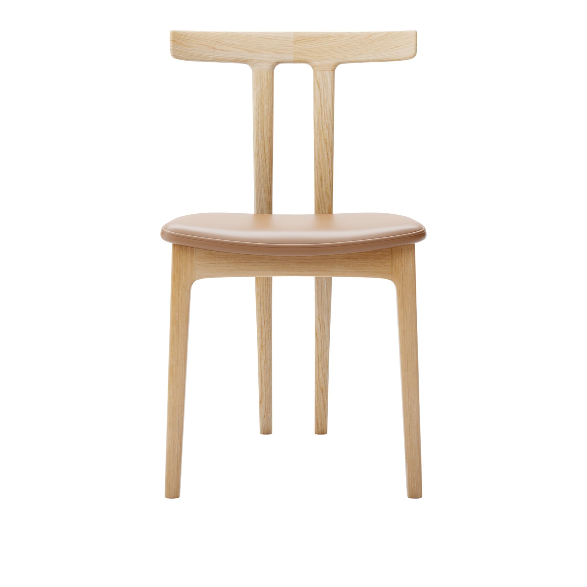 Carl Hansen - OW58, T-Chair, Lacquered Oak, Leather Cat. B Thor 307 - Spisestoler - Ole Wanscher - Tre farget - Lær/Tre/Skum