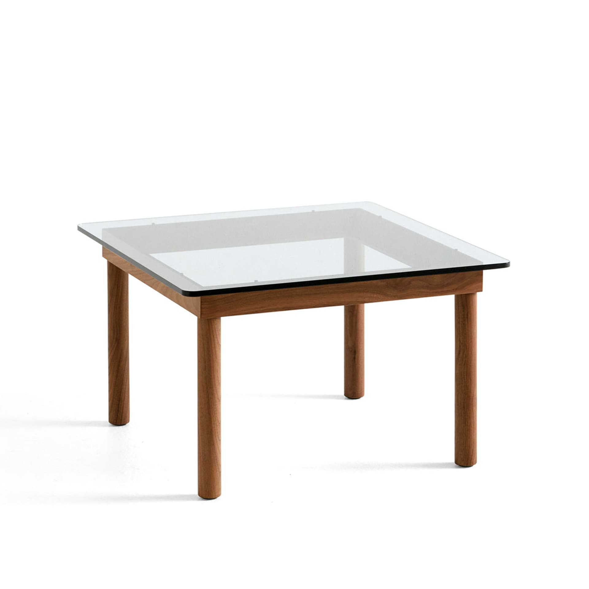 HAY - Kofi Water-Based Lacquered Walnut Frame W. Clear Glass Tabletop 60X60 - Sofabord - Martin Solem - Tre farget - Glass/Tre