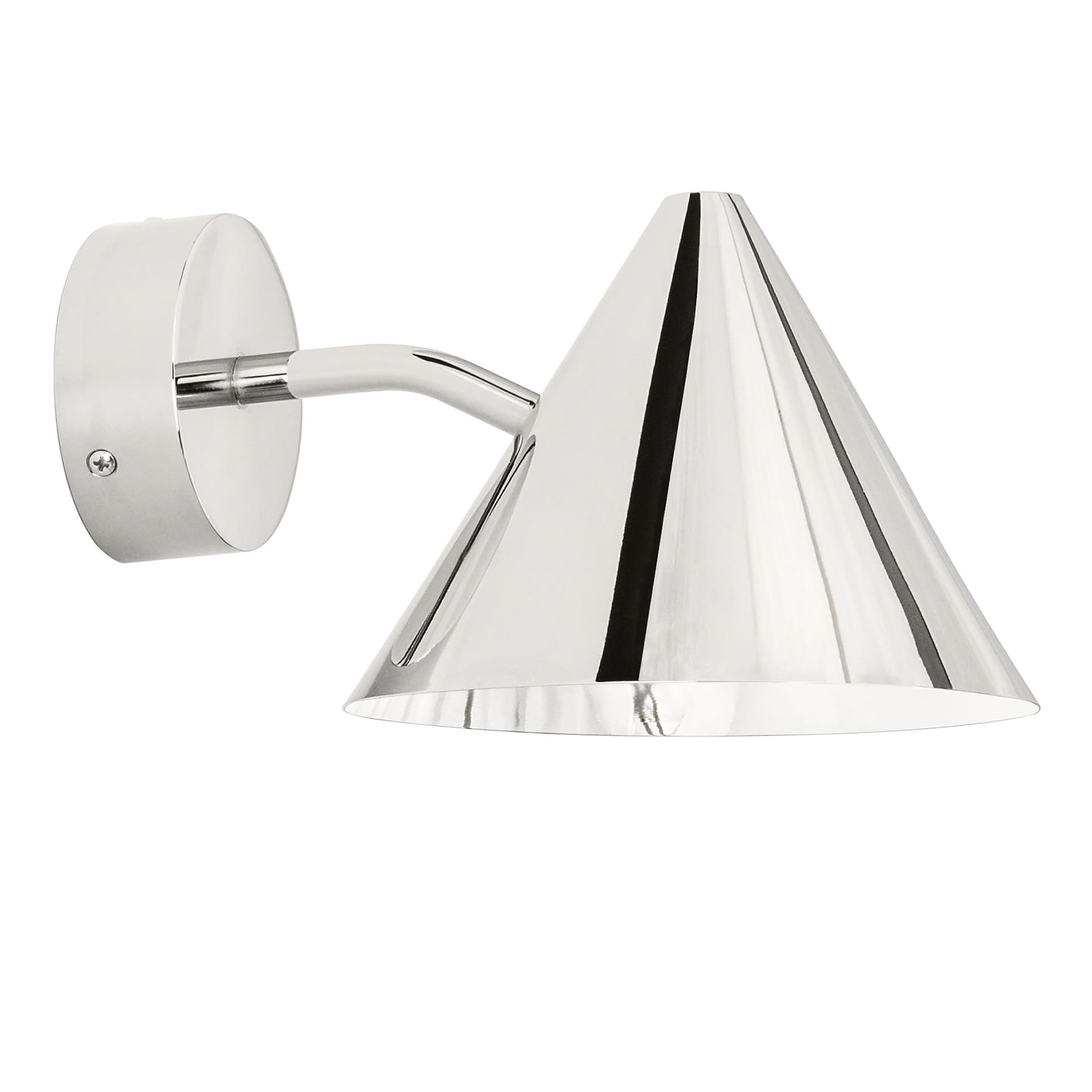 Örsjö Belysning - Tratten Vägglampa Mini Förnicklad mässing - Vegglamper - Sølv - Metall