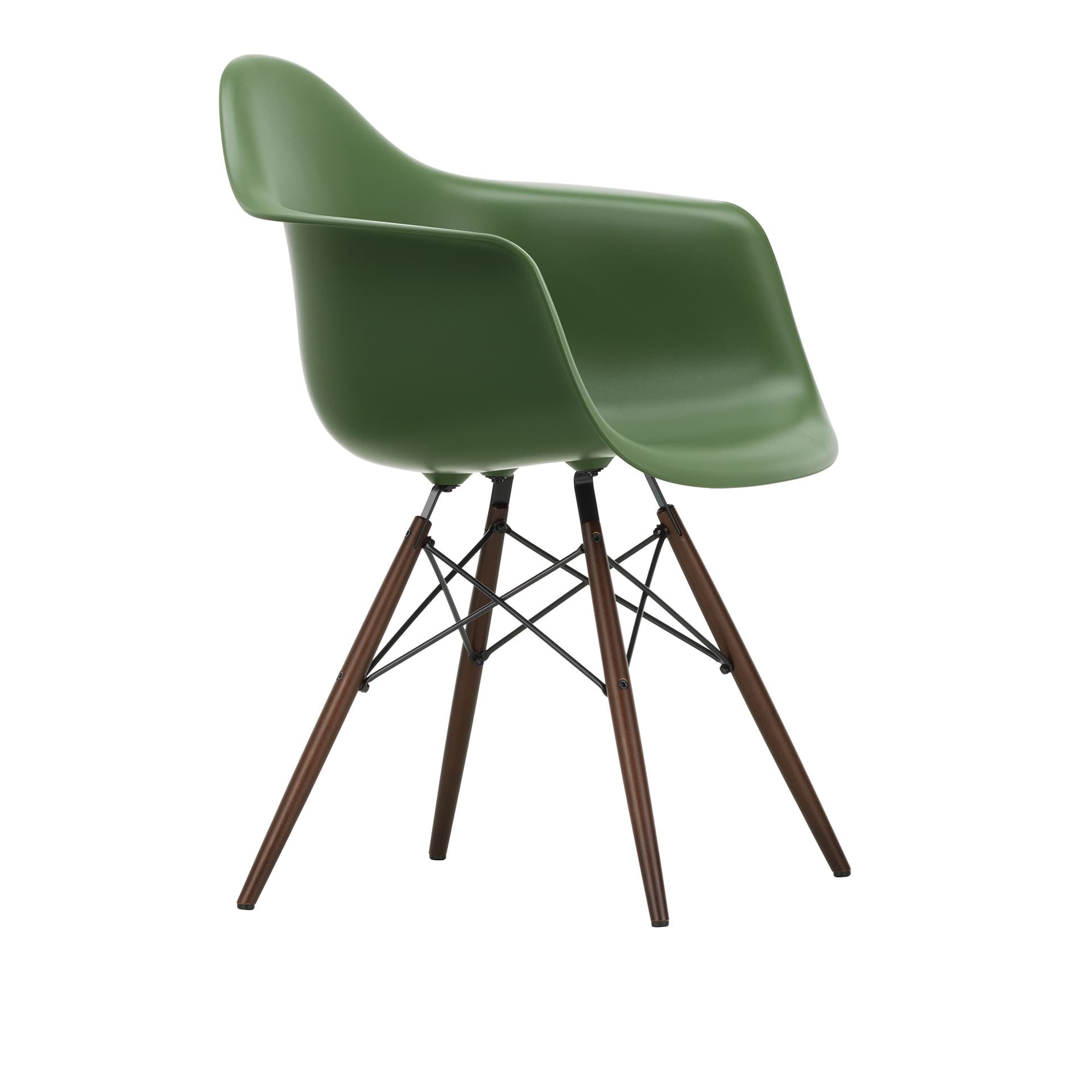 Vitra - Eames Plastic Armchair DAW - 48 Forest - Dark Maple - Spisestoler - Charles & Ray Eames - Grønn - Metall/Tre/Plast