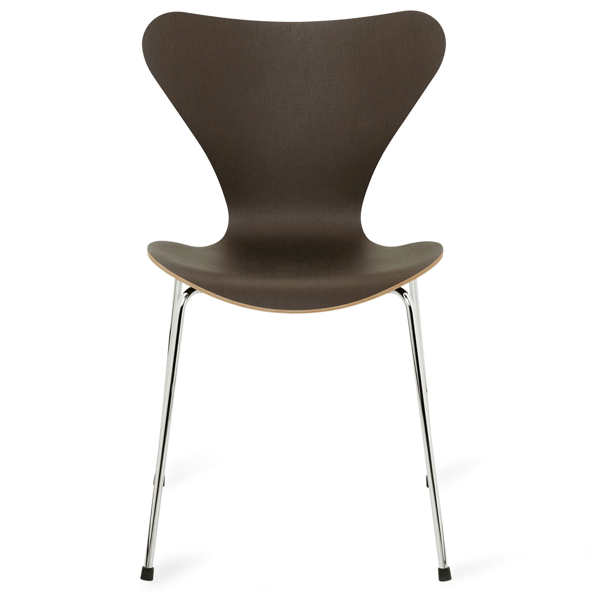 Fritz Hansen - Series 7 stol 3107 eikefiner stålram krom mörkbetsad - Spisestoler - Arne Jacobsen - Tre farget - Metall/Tre
