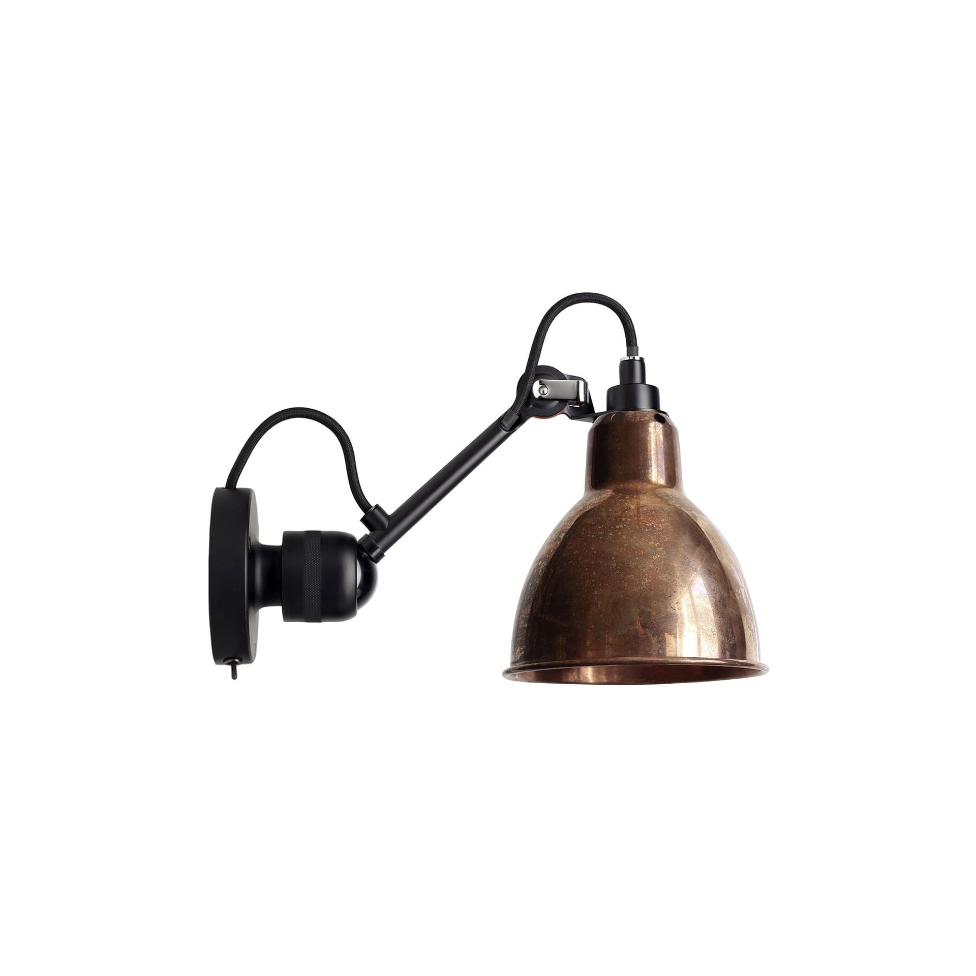 Lampe Gras - 304SW Vegglampe Svart/Raw Kobber