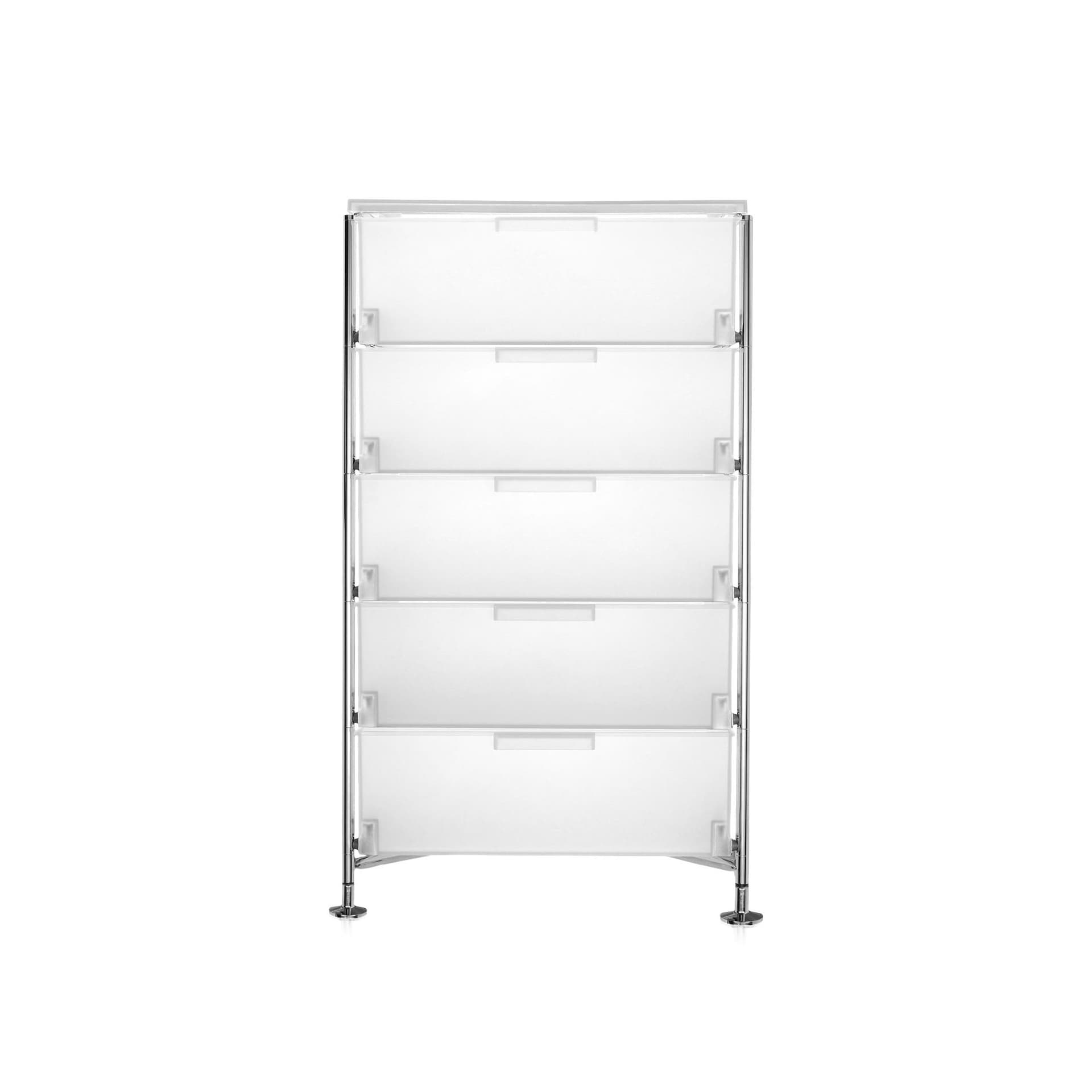 Kartell - Mobil System 2035, Ice, 5 Containers, Feet - Skuffeseksjoner - Antonio Citterio - Hvit - Metall/Plast