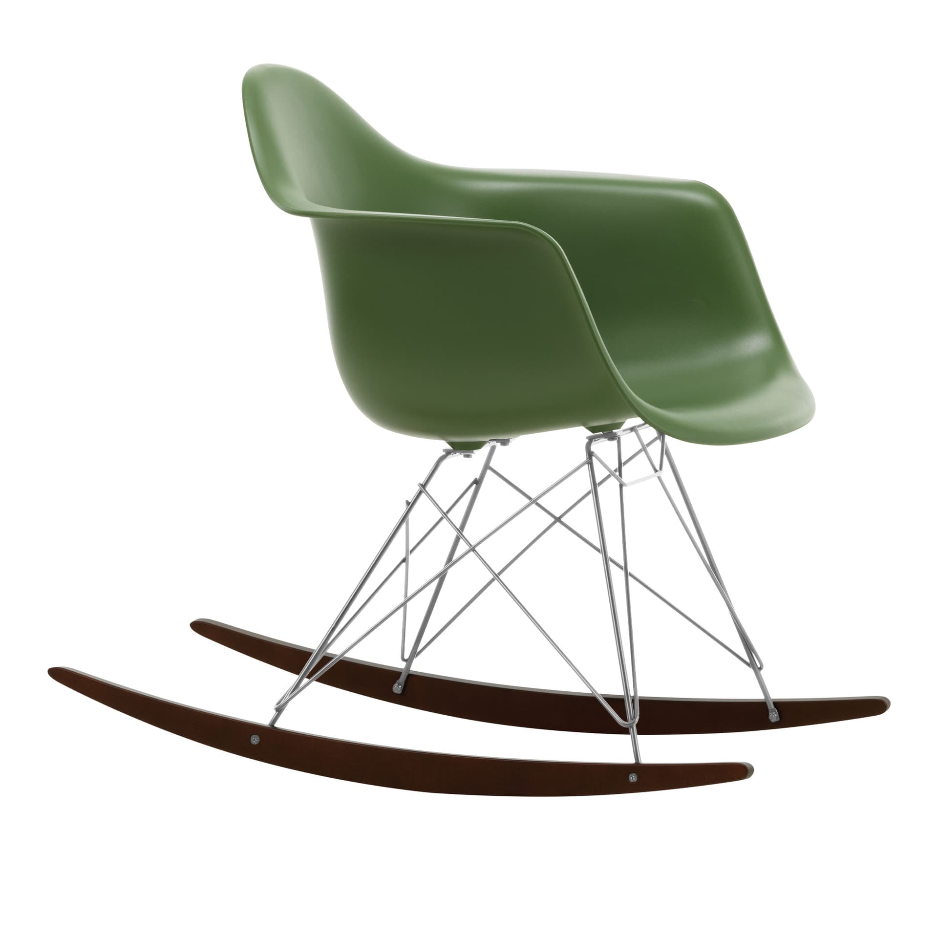 Vitra - Eames Plastic Armchair RAR - 48 Forest - Chrome Base - Dark Maple - Lenestoler - Charles & Ray Eames - Grønn - Metall/Tre/Plast