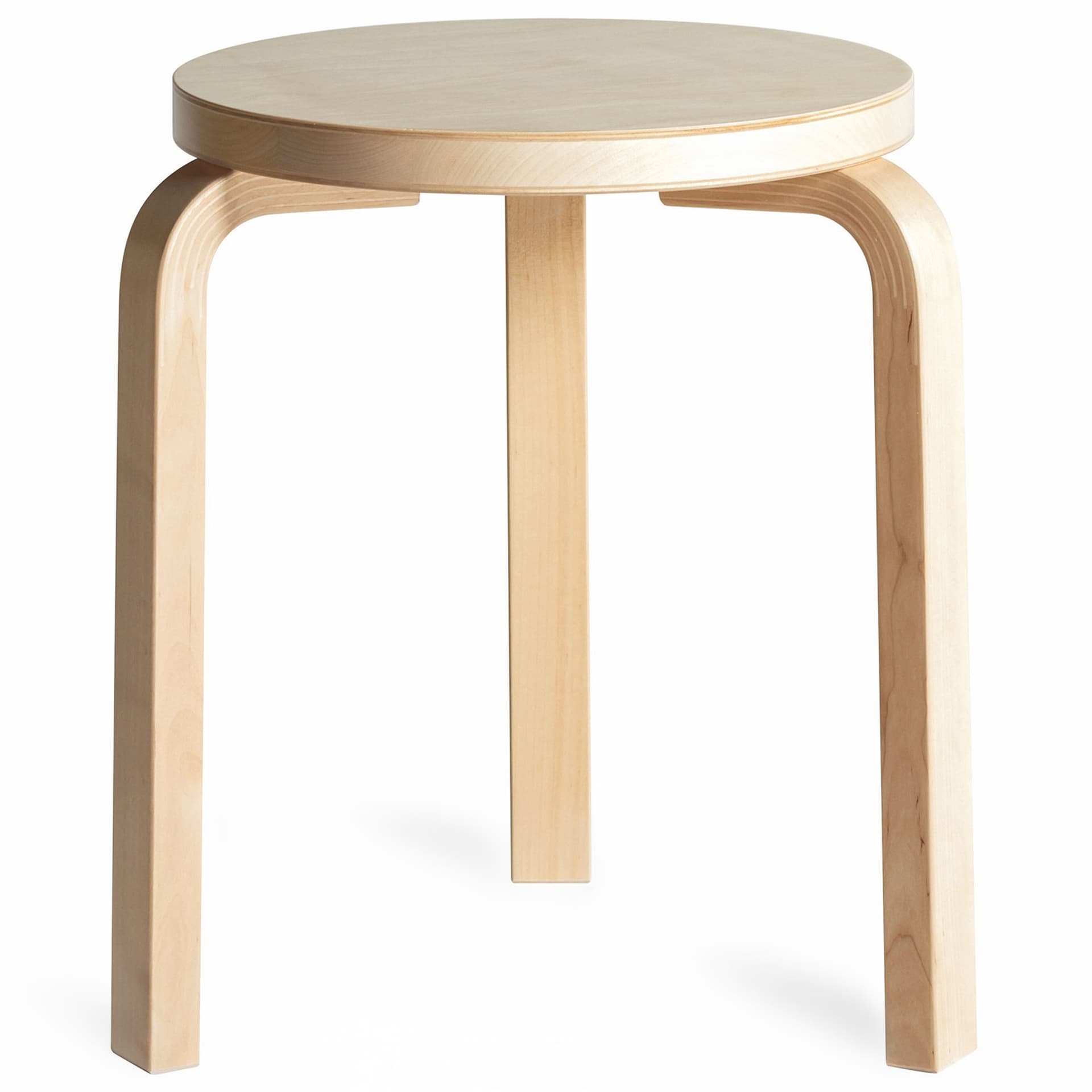 Artek - Pall 60 Klarlackade Ben Björkfanér Sits - Krakker - Alvar Aalto - Tre farget
