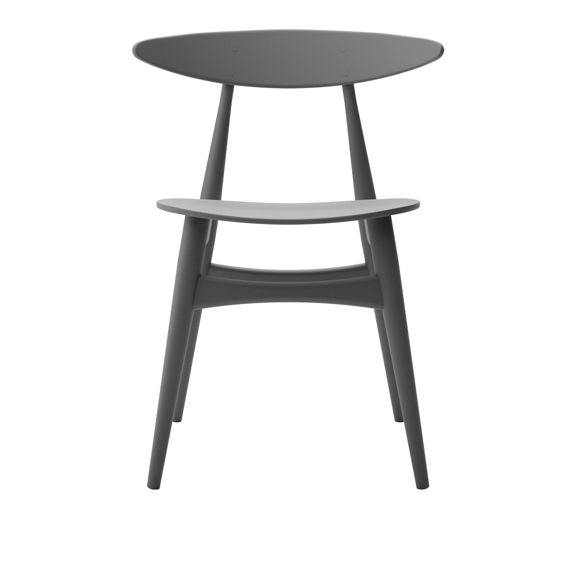 Carl Hansen - CH33T, Lackerad Bok, Anthracite Grey - Spisestoler - Hans J. Wegner - Grå - Tre