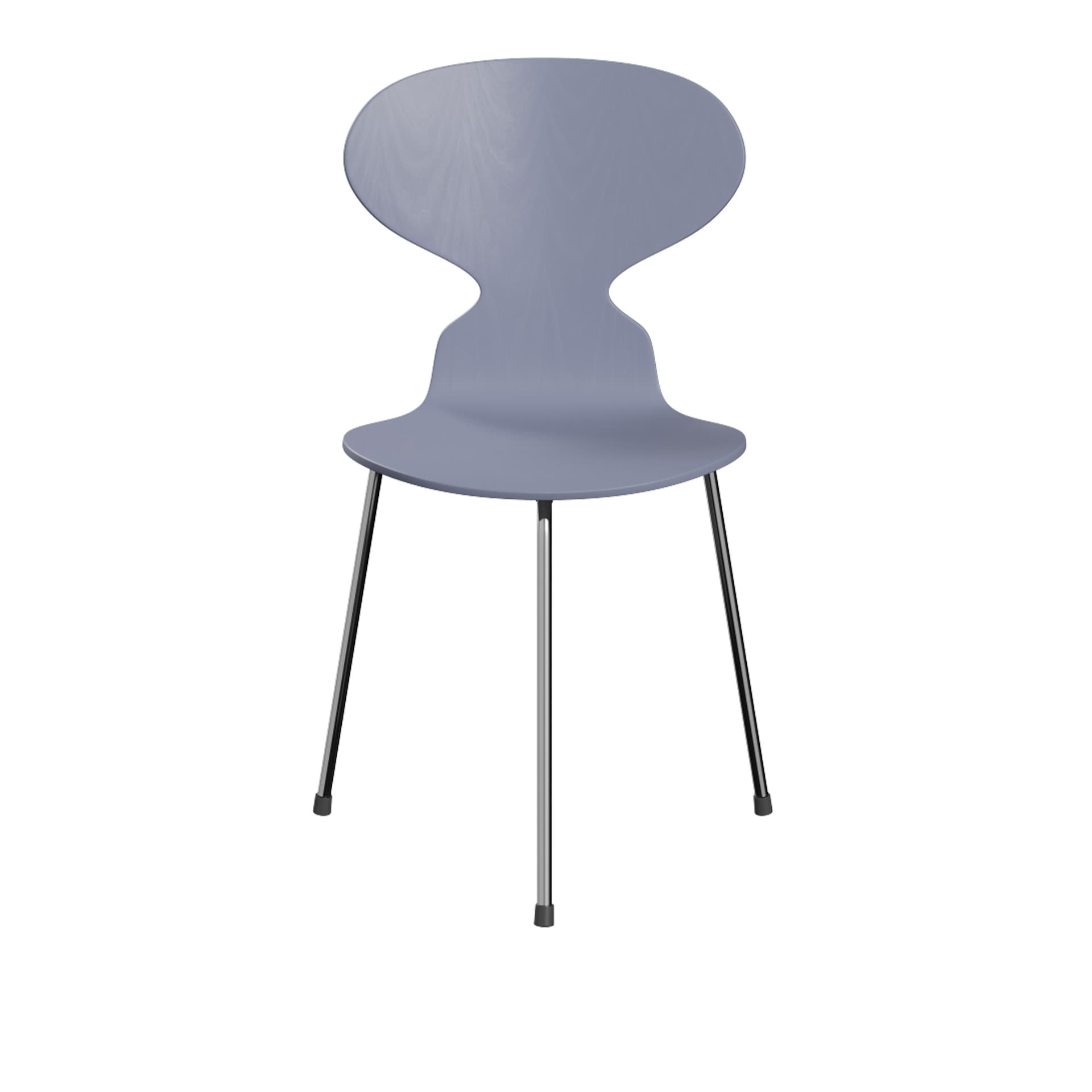 Fritz Hansen - Ant 3100 farget asketrefinér stålstativ krom lavender blue - Spisestoler - Arne Jacobsen - Blå - Metall/Tre