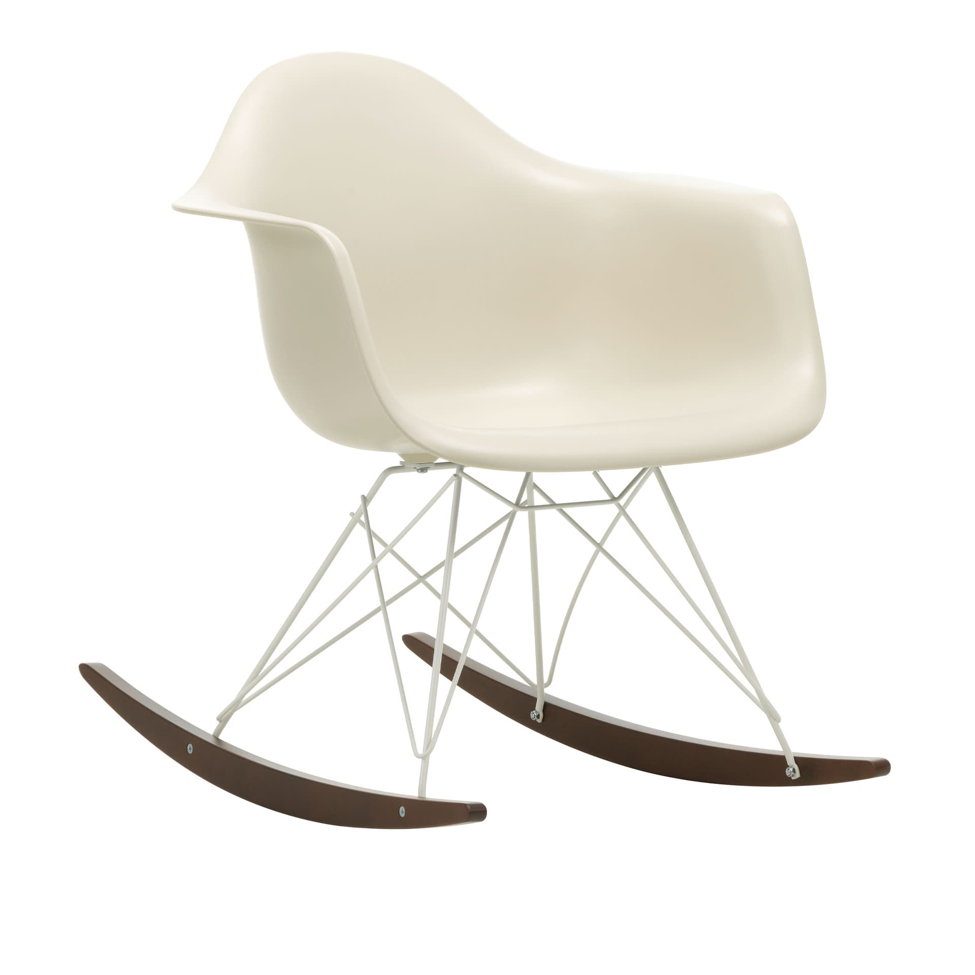 Vitra - Eames Plastic Armchair RAR - 11 Pebble - White Base - Dark Maple - Lenestoler - Charles & Ray Eames - Hvit - Metall/Tre/Plast