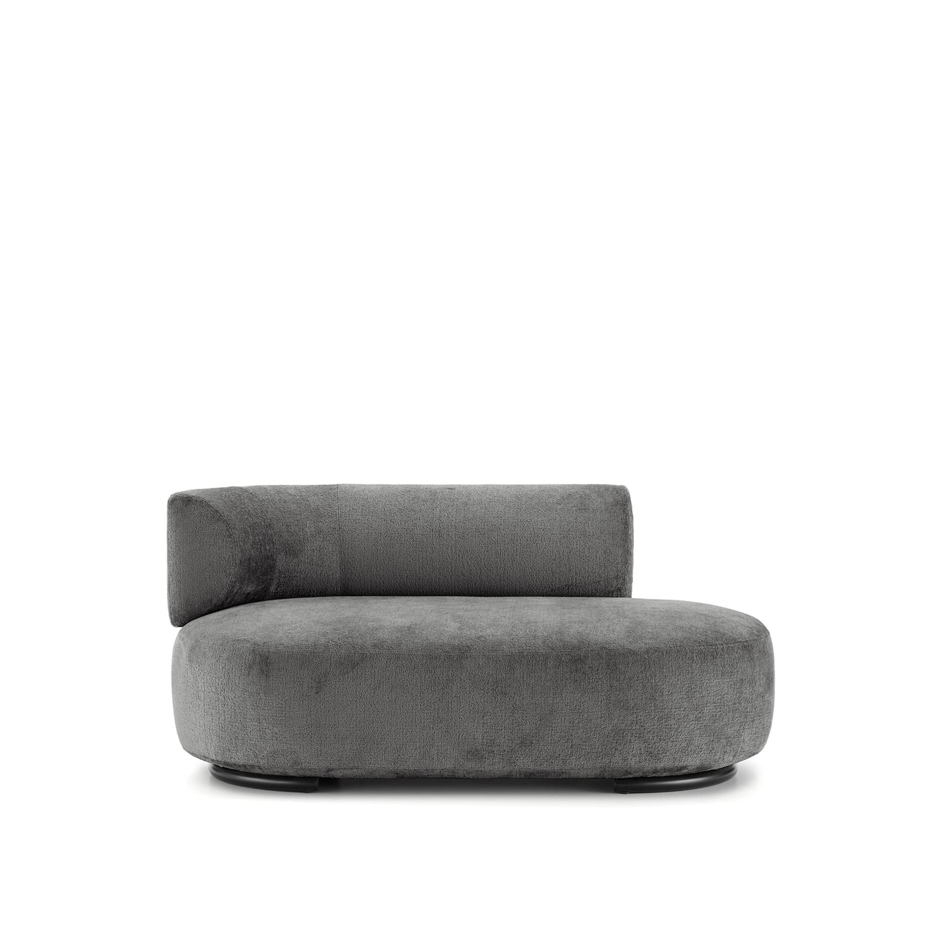 Kartell - K-Waiting Ottoman Left Backrest Chenille Gray - Sofaer - Rodolfo Dordoni - Grå - Metall/Tekstilmateriale/Plast