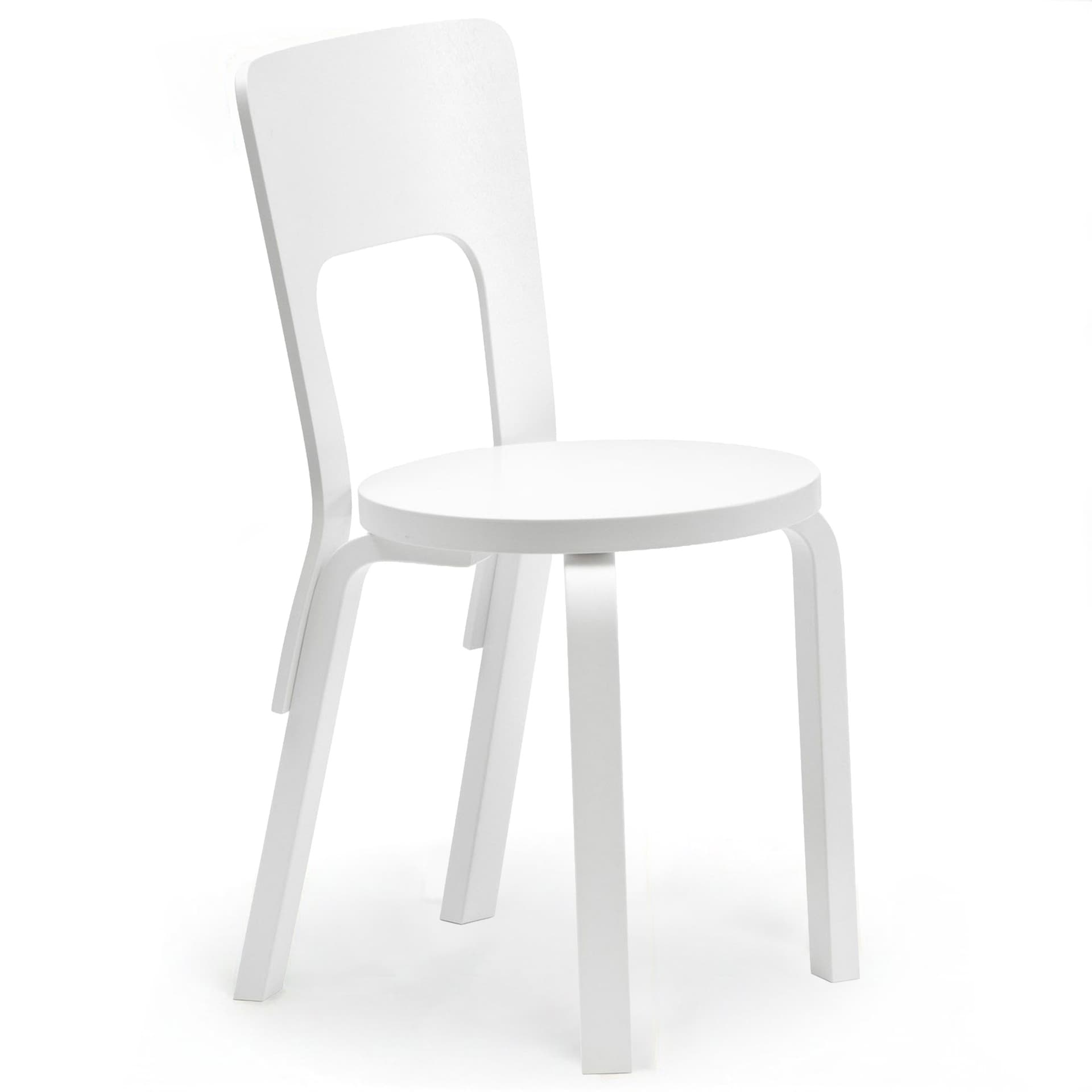 Artek - Stol 66, Helt vitlackad - Spisestoler - Alvar Aalto - Hvit - Tre
