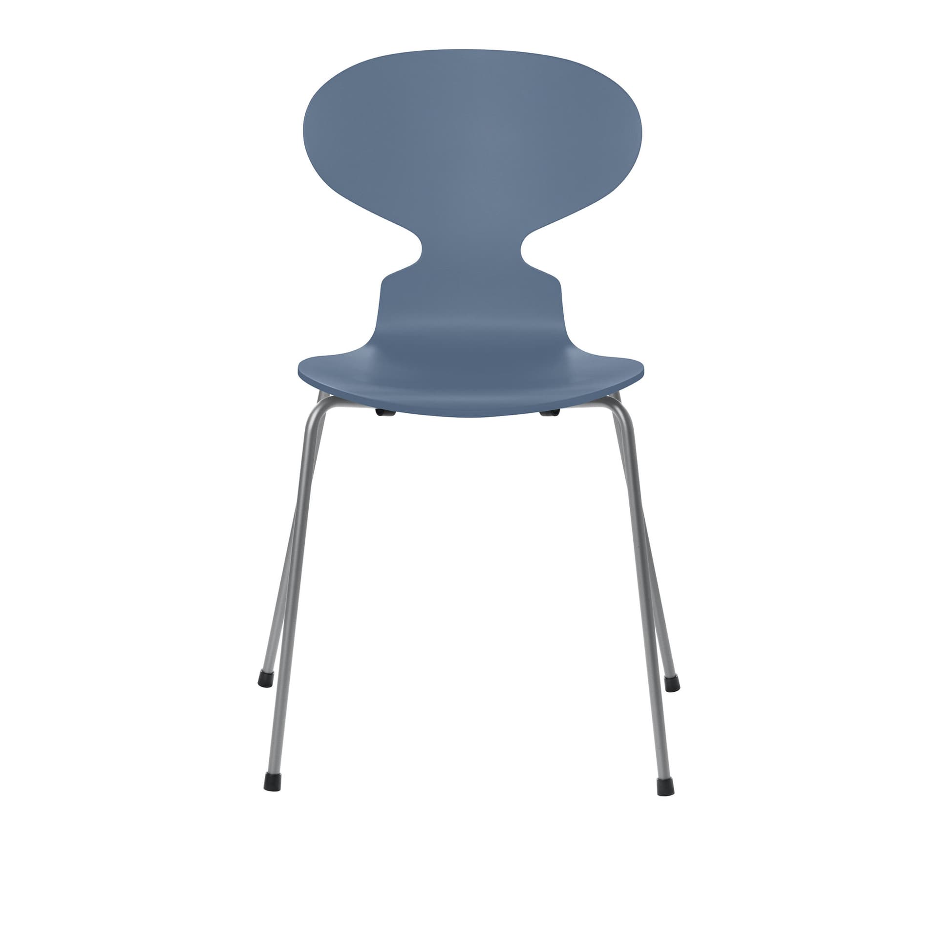 Fritz Hansen - Ant 3101 lakkert bøketrefinér stålstativ sølvgrå dusk blue - Spisestoler - Arne Jacobsen - Blå - Metall/Tre