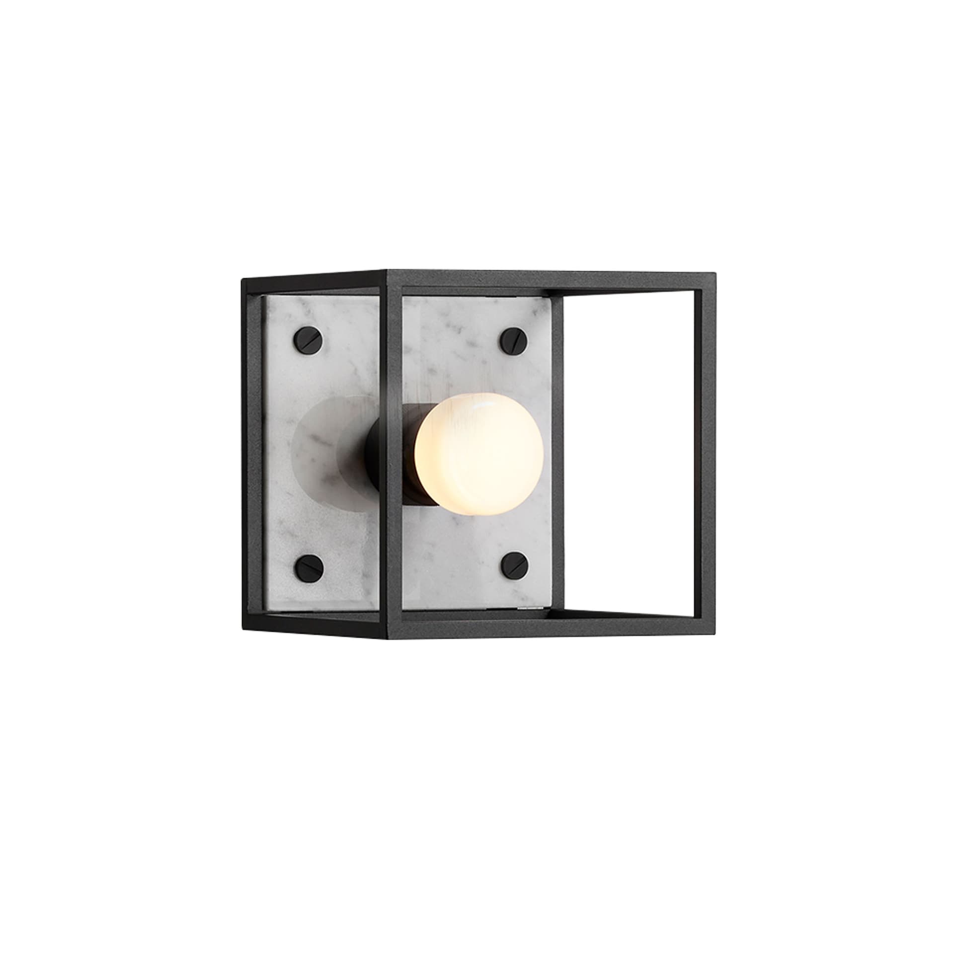 Buster + Punch - Caged Wall 1.0 Small - Polished White Marble - Vegglamper - Massimo Buster Minale - Hvit - Metall/Stein