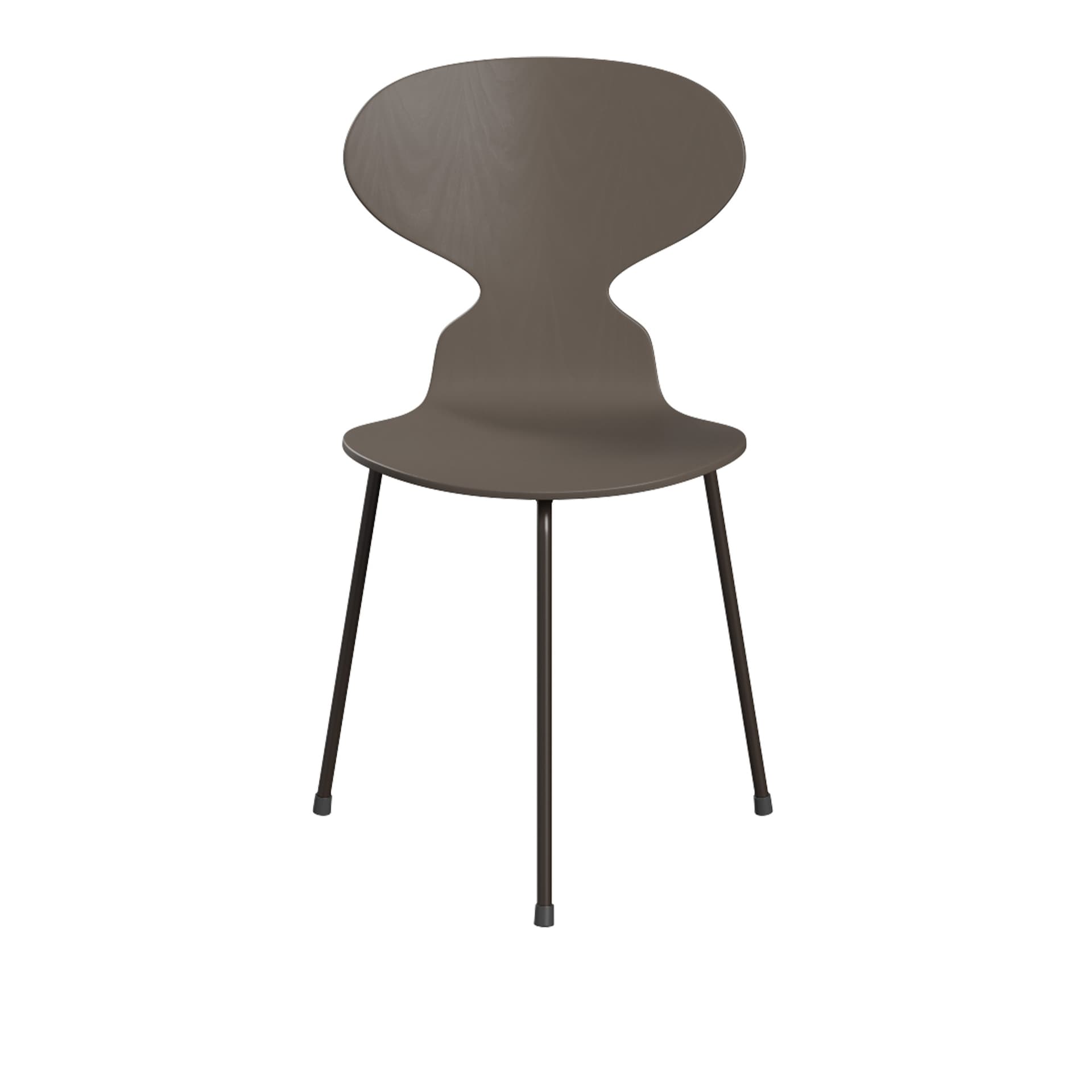 Fritz Hansen - Ant 3100 farget asketrefinér stålstativ brun bronse deep clay - Spisestoler - Arne Jacobsen - Brun - Metall/Tre