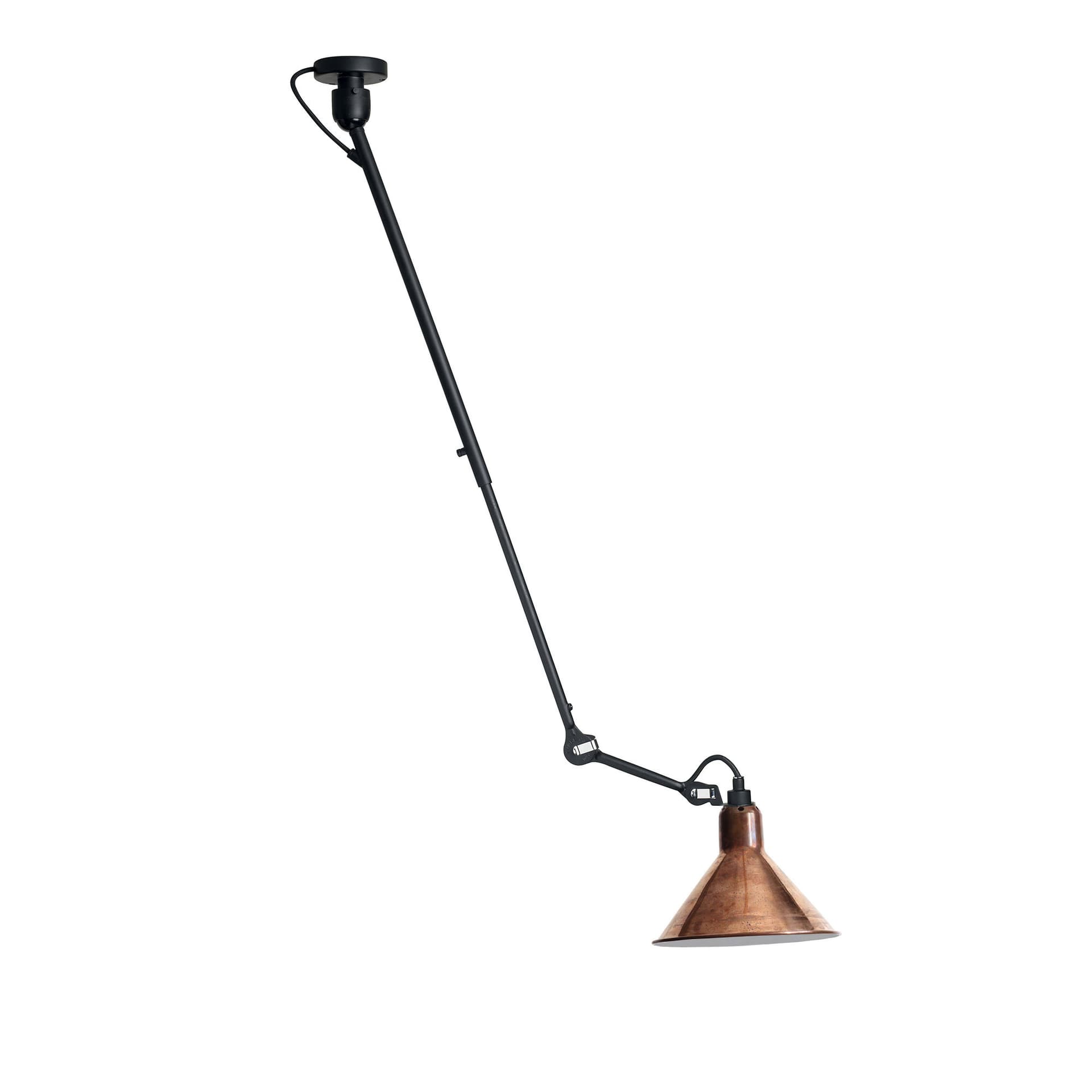 DCWéditions - Lampe Gras No302 - Conic, Rå koppar med vit insida - Pendellamper - Bernard-Albin Gras - Kobber