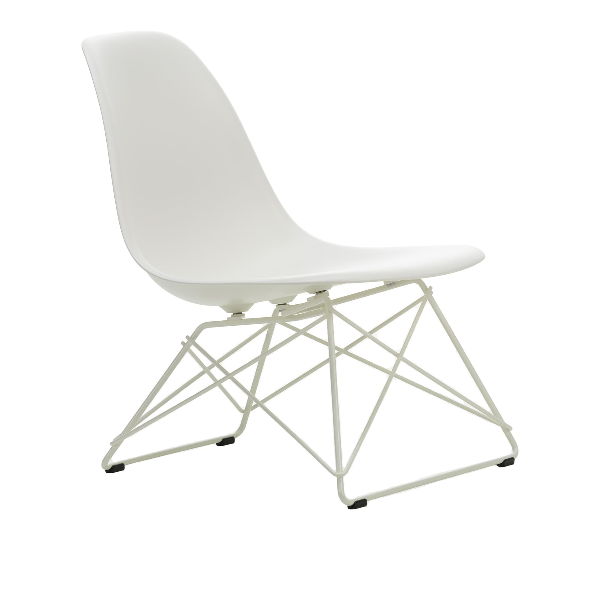 Vitra - Eames RE Plastic Side Chair LSR 84 Cotton White, White (Smooth) Base - Lenestoler - Charles & Ray Eames - Hvit - Metall/Plast