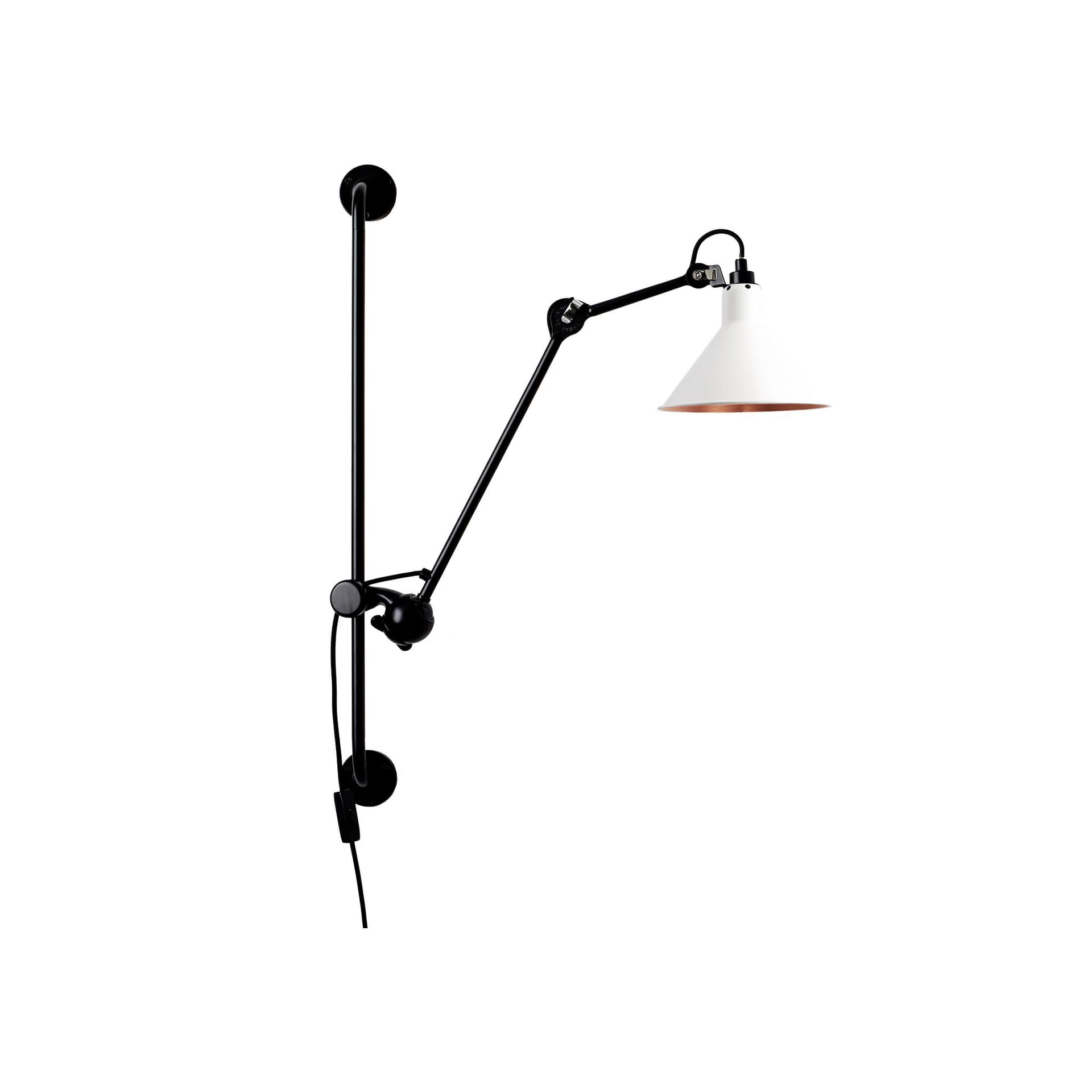 DCWéditions - Lampe Gras No210 - Conic, Vit med kopparinsida - Vegglamper - Bernard-Albin Gras - Hvit - Metall