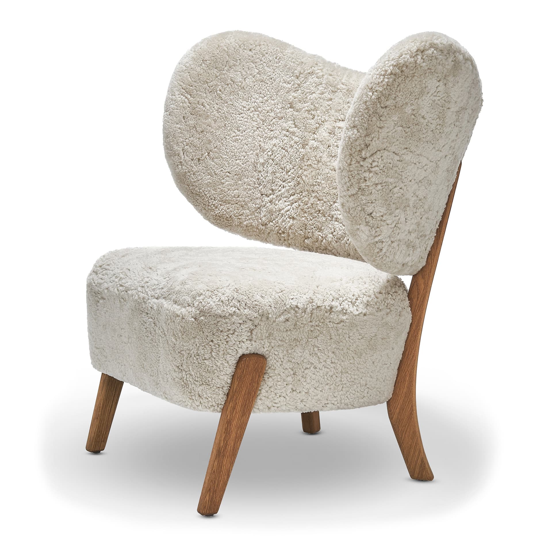 Mazo - TMBO Lounge Chair Sheepskin Moonlight / Oak - Lenestoler - Magnus Stephensen - Tre/Tekstilmateriale